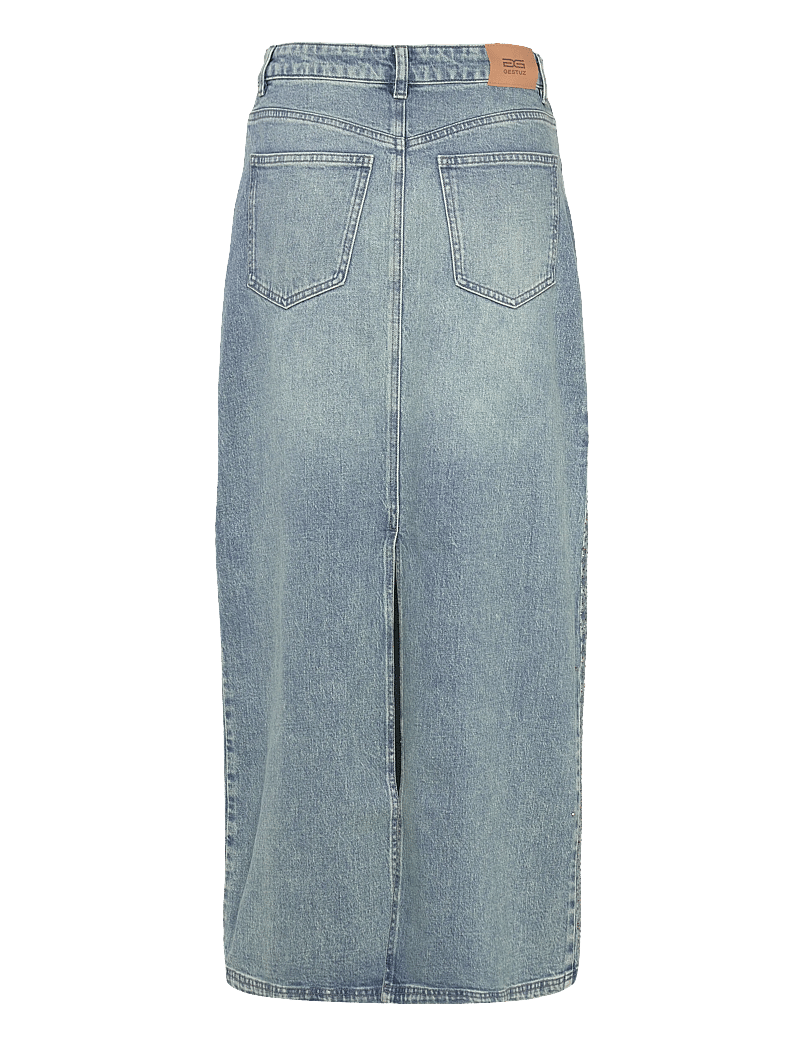 Gestuz - GZzorah MW long skirt - jeansröcke - mid blue washed - 1