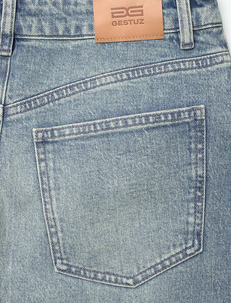 Gestuz - GZzorah MW long skirt - jeansröcke - mid blue washed - 4