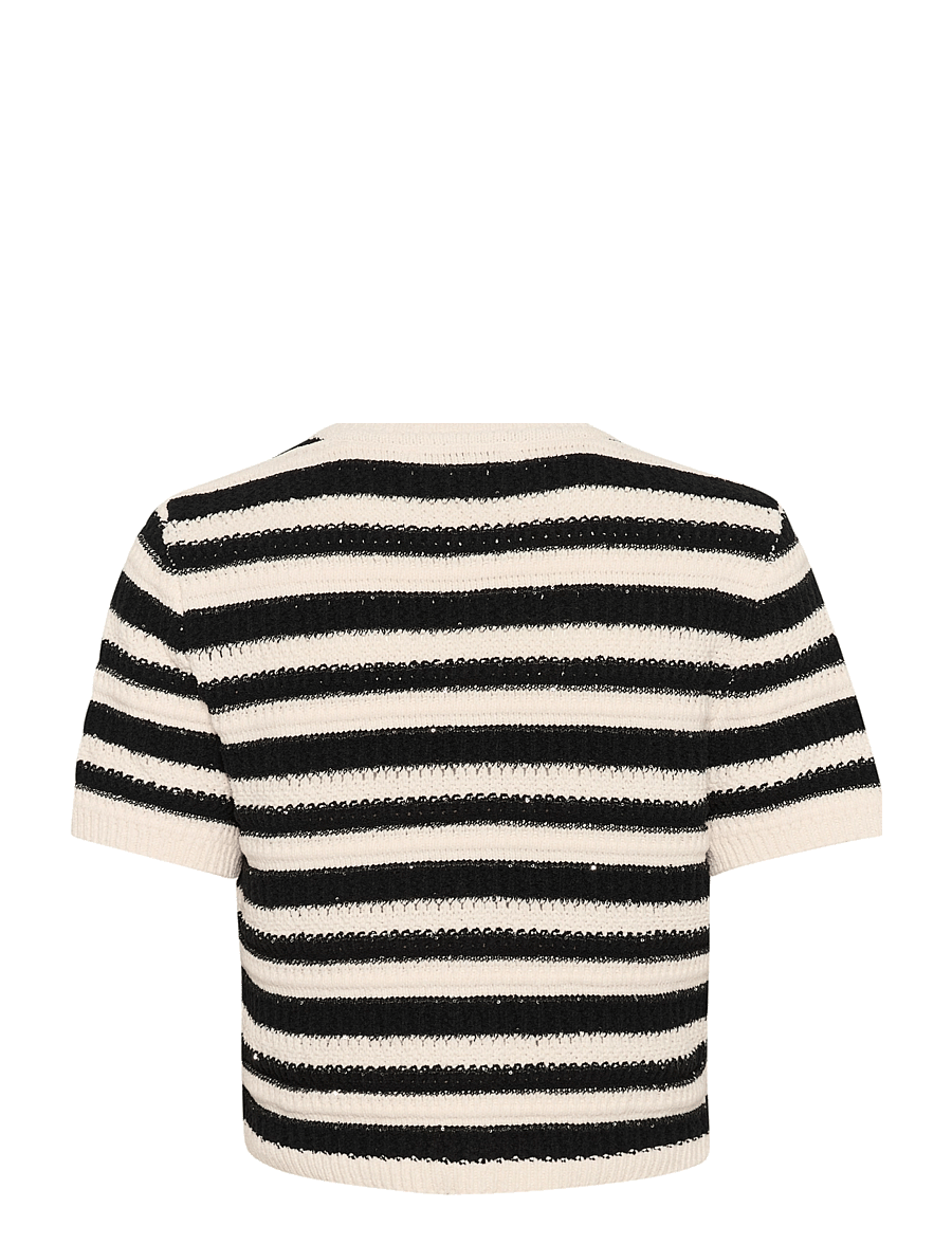Gestuz - GZsailie cardigan - strickjacken - black/white striped - 2