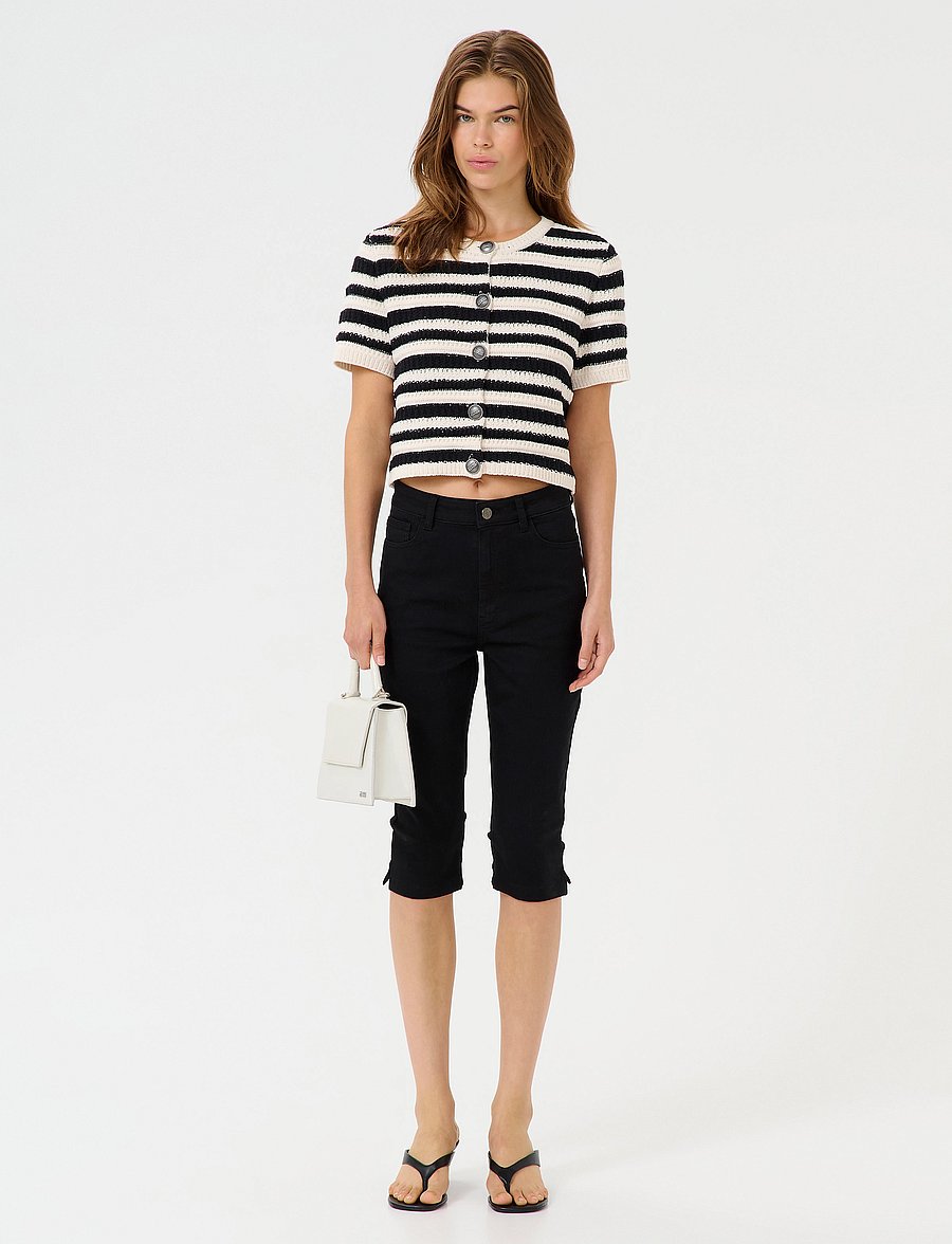 Gestuz - GZsailie cardigan - strickjacken - black/white striped - 3