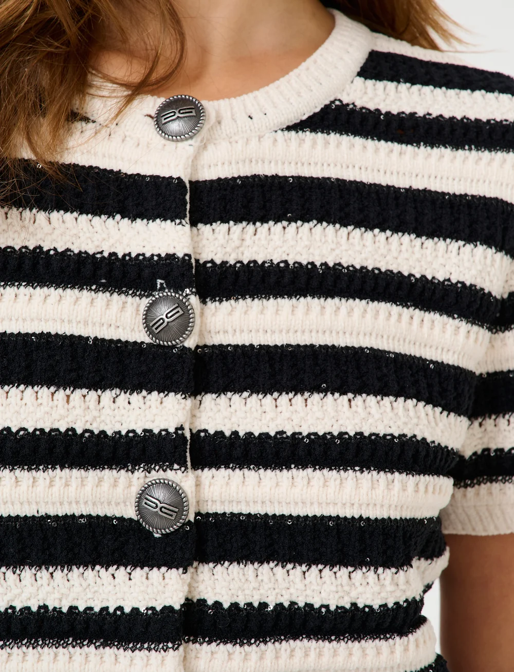 Gestuz - GZsailie cardigan - cardigans - black/white striped - 5