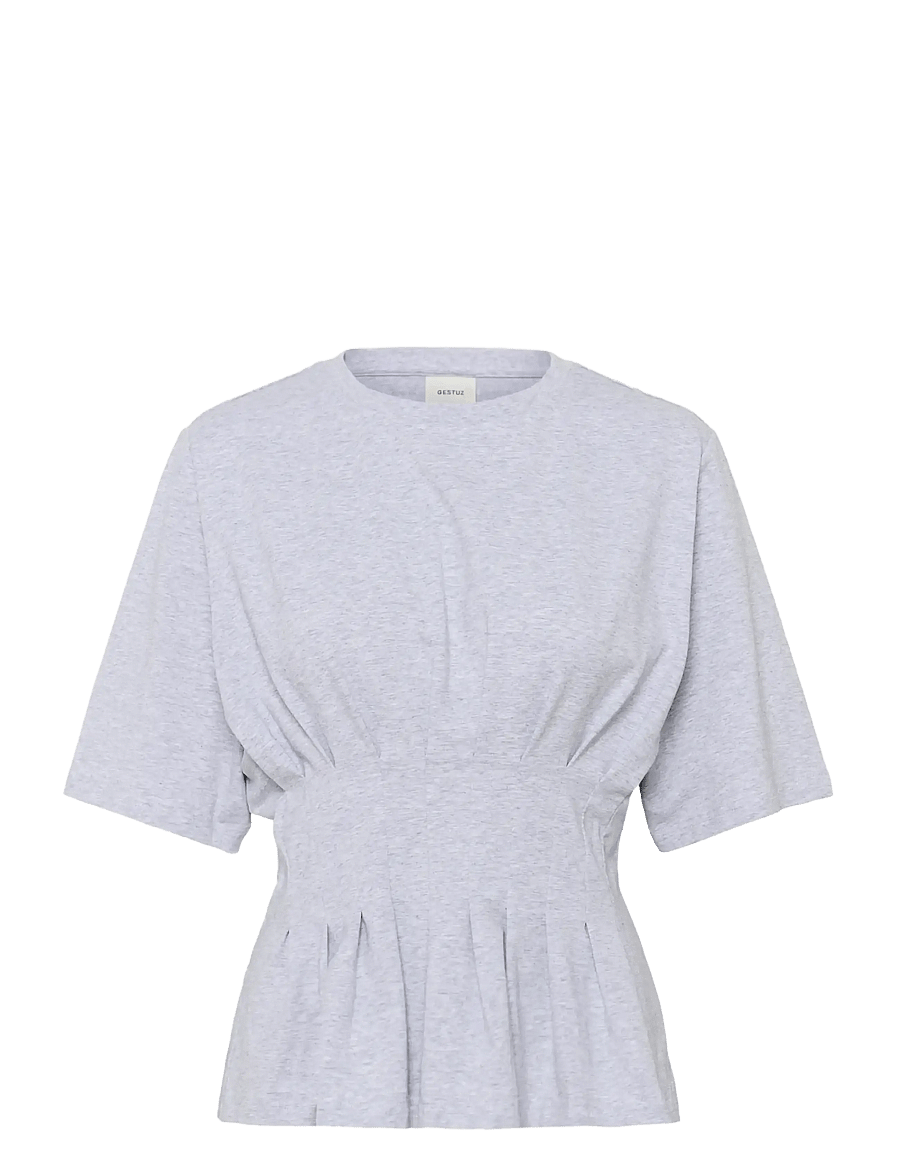 Gestuz - GZinez tee - t-shirts - ultra light grey mÉlange - 1
