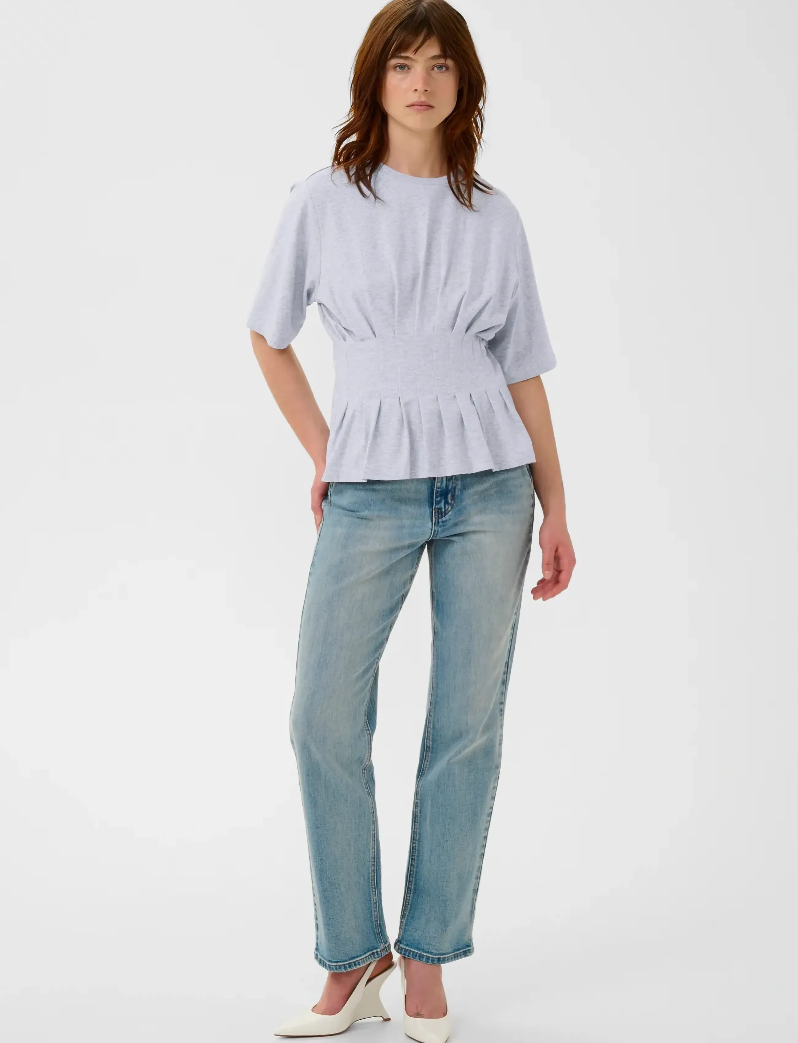Gestuz - GZinez tee - t-shirts - ultra light grey mÉlange - 3