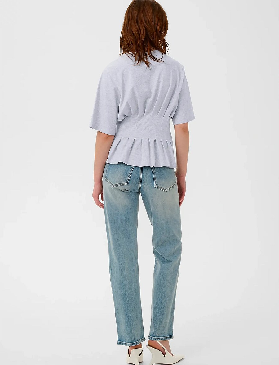 Gestuz - GZinez tee - t-shirts - ultra light grey mÉlange - 4