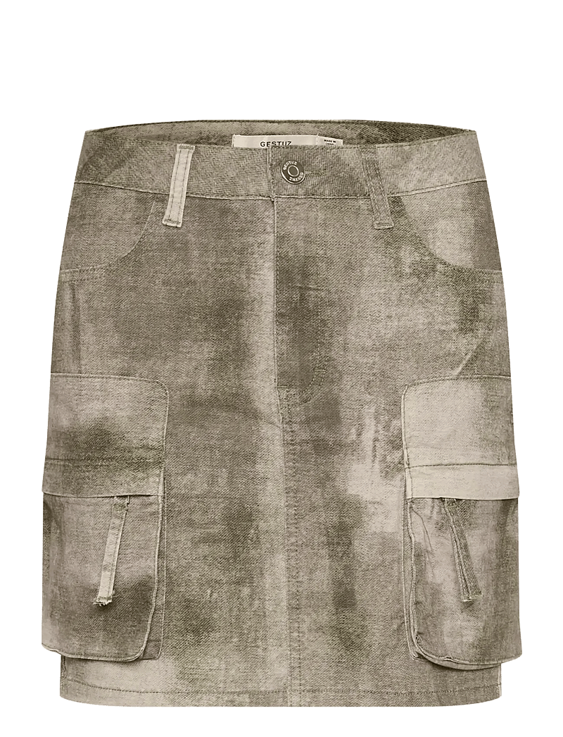 Gestuz - GZemelen HW mini skirt - short skirts - silver sage denim - 1