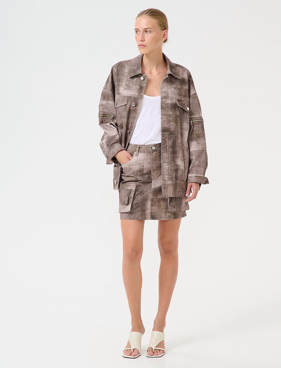 Gestuz - GZemelen HW mini skirt - short skirts - silver sage denim - 3
