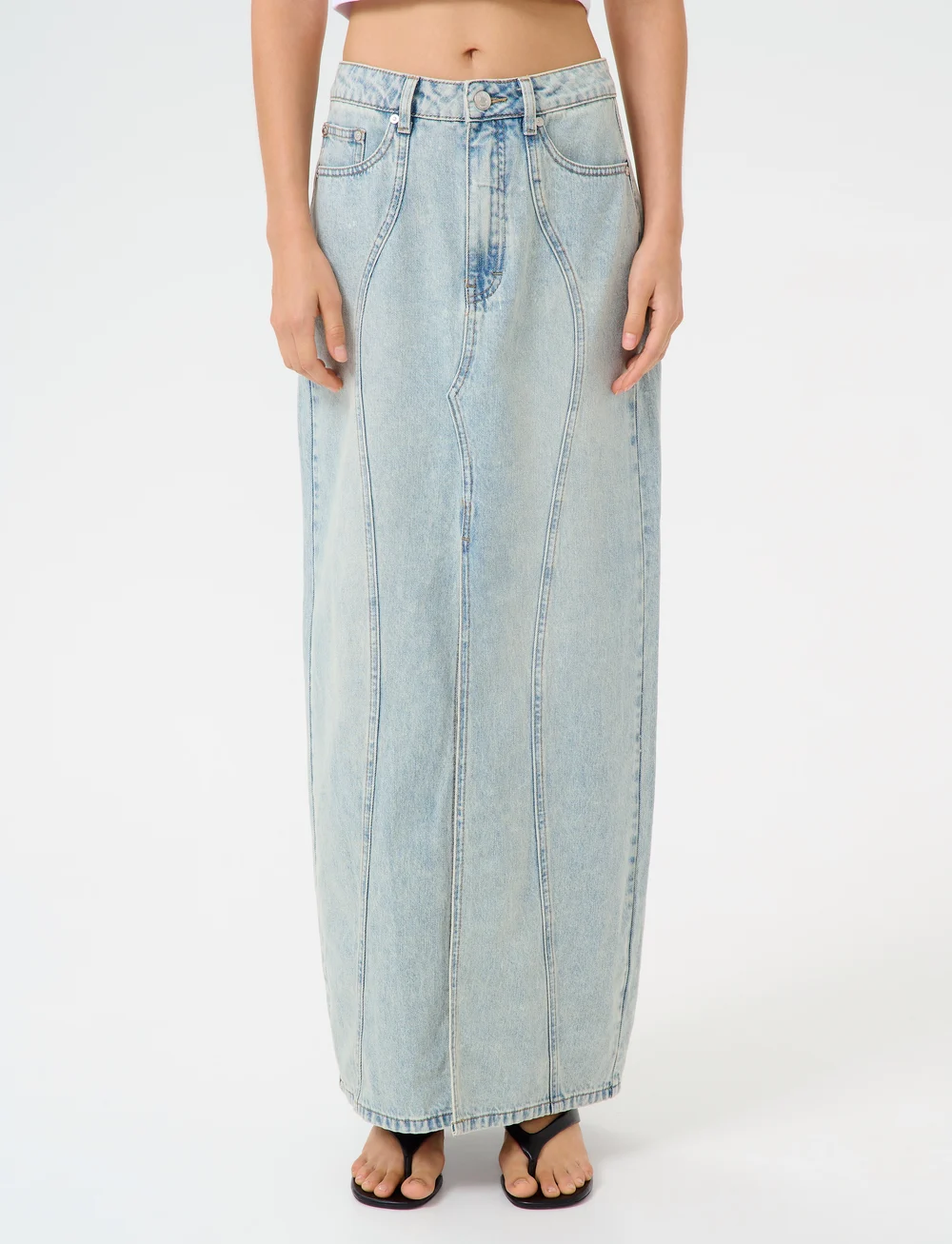 Gestuz - GZasher HW maxi skirt - jeansröcke - mid acid wash - 0