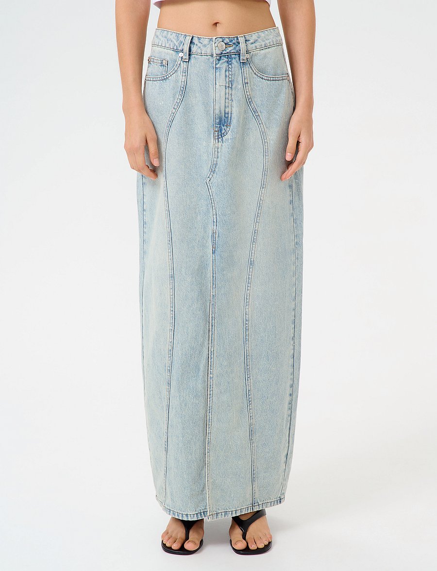Gestuz - GZasher HW maxi skirt - spijkerrokken - mid acid wash - 0