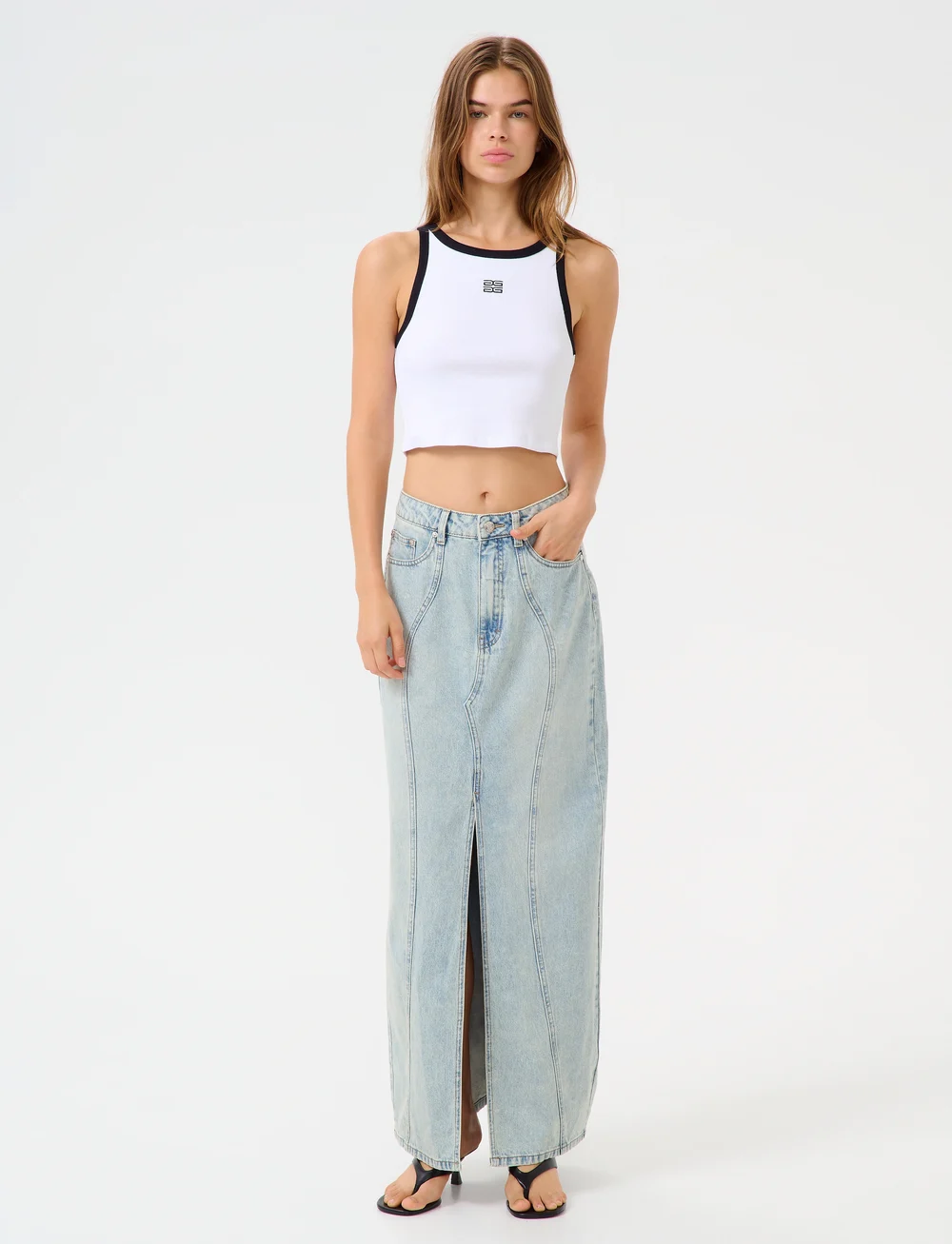 Gestuz - GZasher HW maxi skirt - jeansröcke - mid acid wash - 3