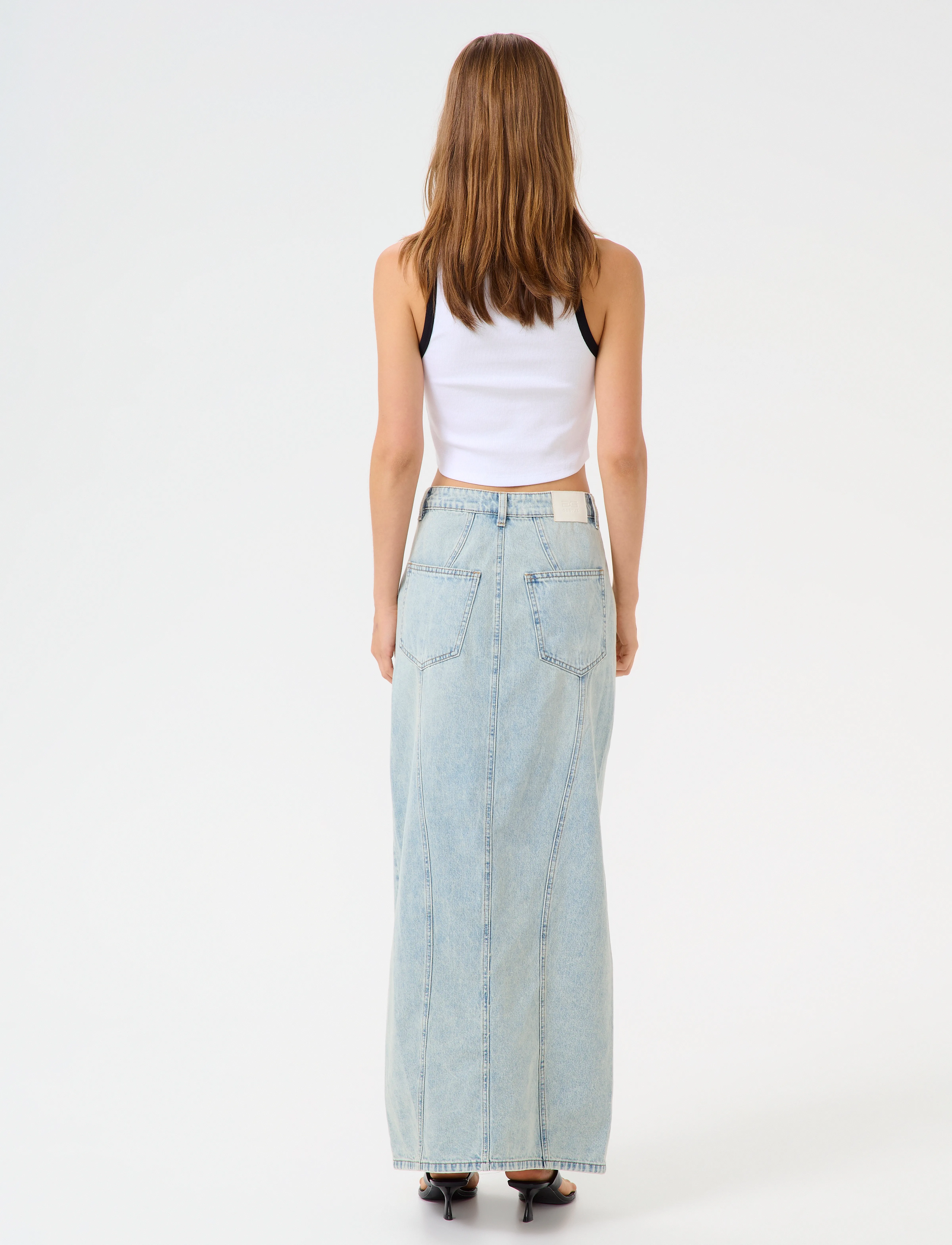 Gestuz - GZasher HW maxi skirt - jeanskjolar - mid acid wash - 4