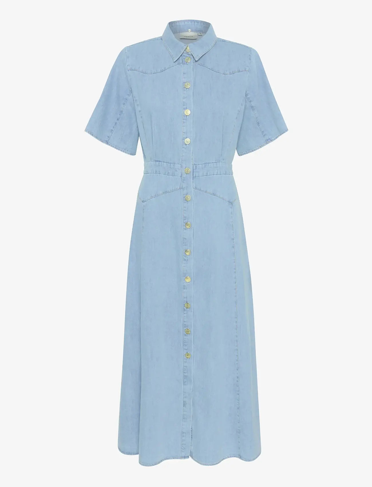 Gestuz - GZsauda SS long dress - light blue washed - 2