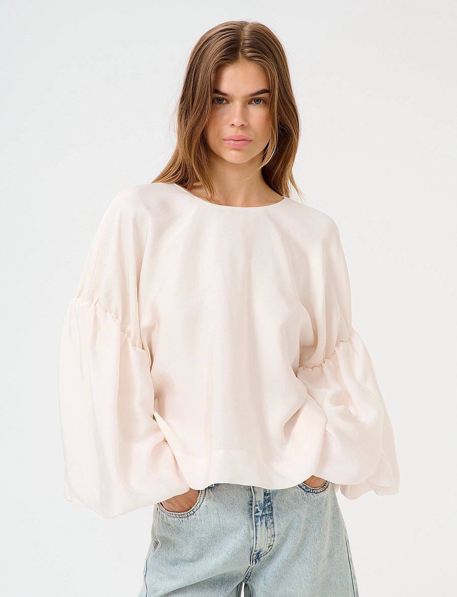 Gestuz - GZmalloon blouse - pikkade varrukatega pluusid - egret - 0