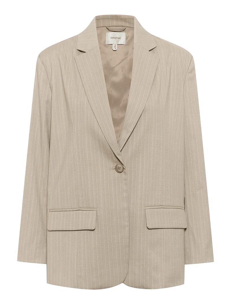 Gestuz - GZtiff OZ blazer - single breasted blazers - pinstripe dust green - 1