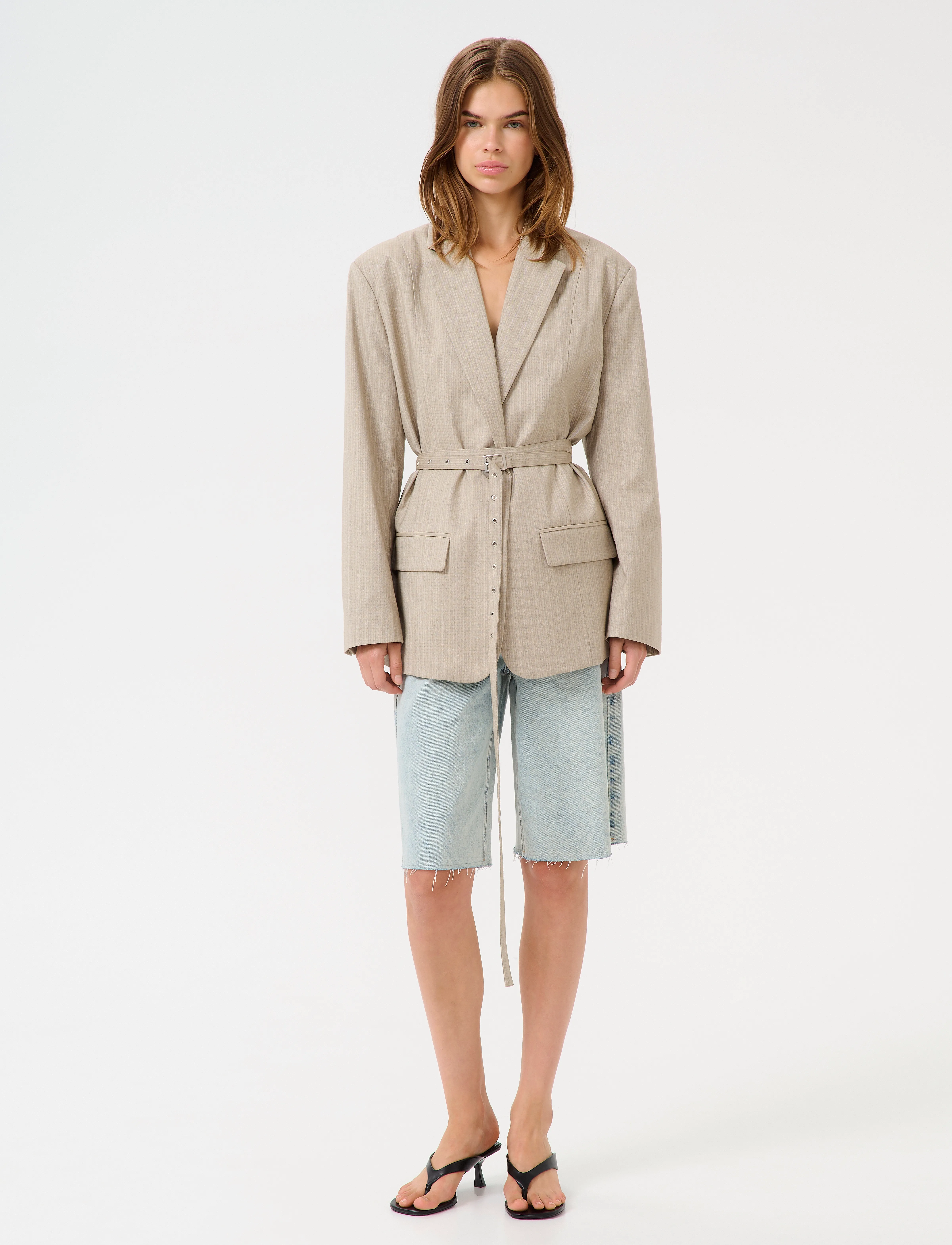 Gestuz - GZtiff OZ blazer - pinstripe dust green - 3