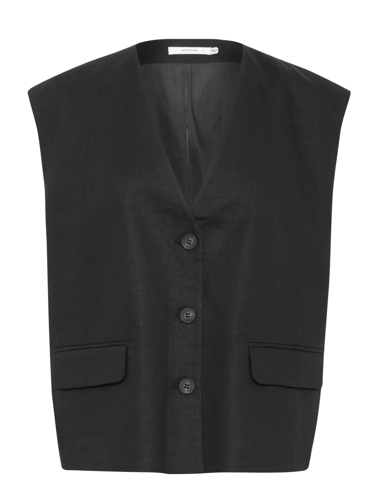 GESTUZ Gzizza Linen Weste Schwarz - 42 - Damen