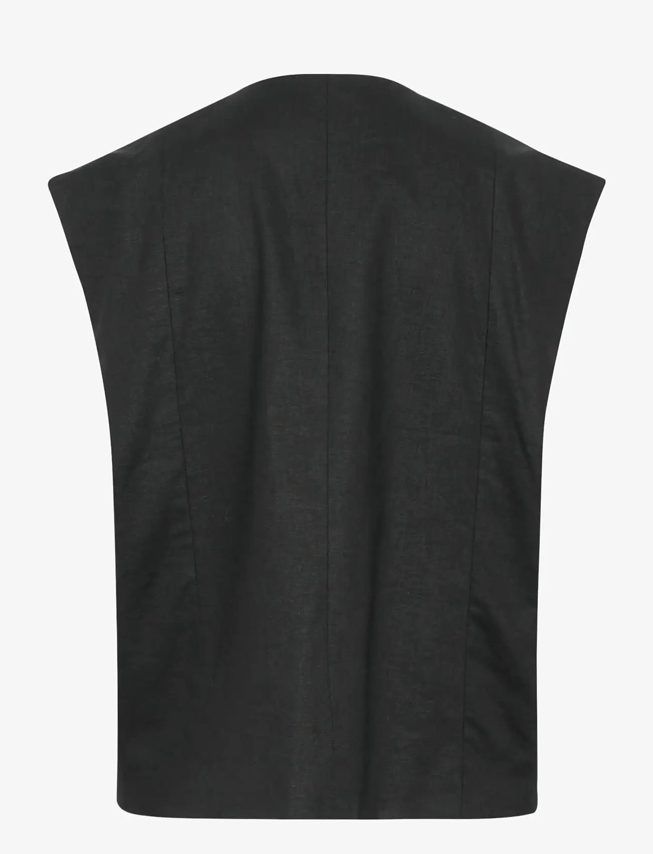 Gestuz - GZizza linen waistcoat - marynarki z pojedynczym zapięciem - black - 2