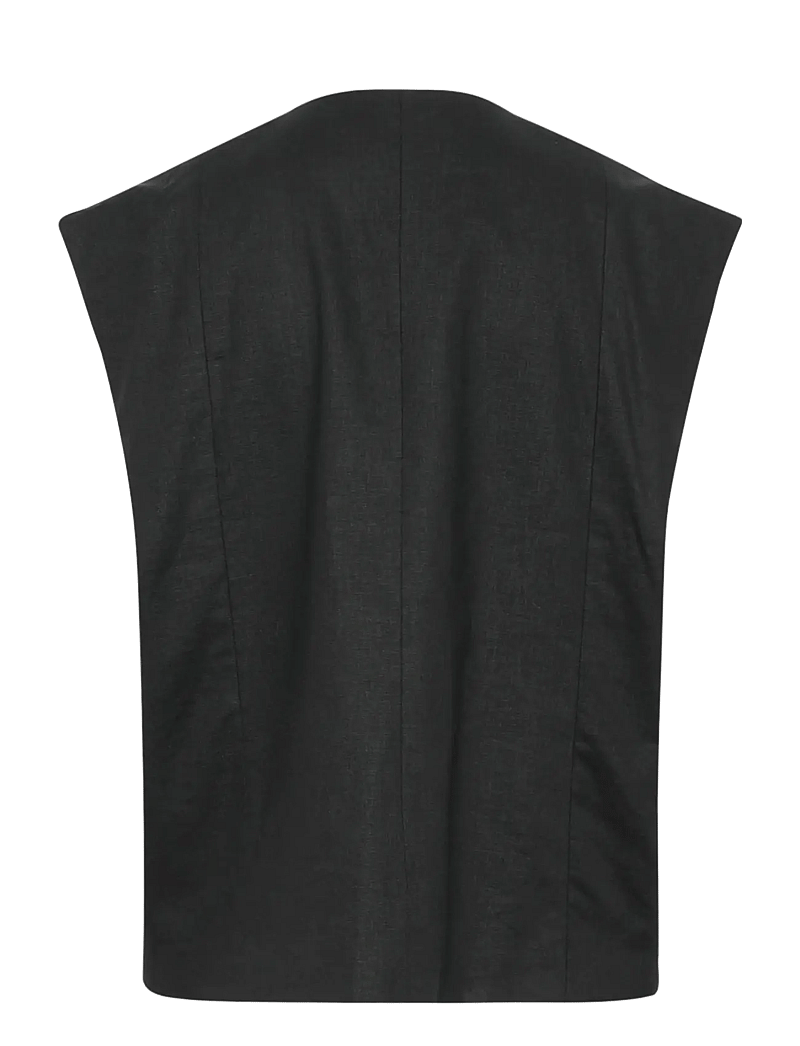 Gestuz - GZizza linen waistcoat - marynarki z pojedynczym zapięciem - black - 2