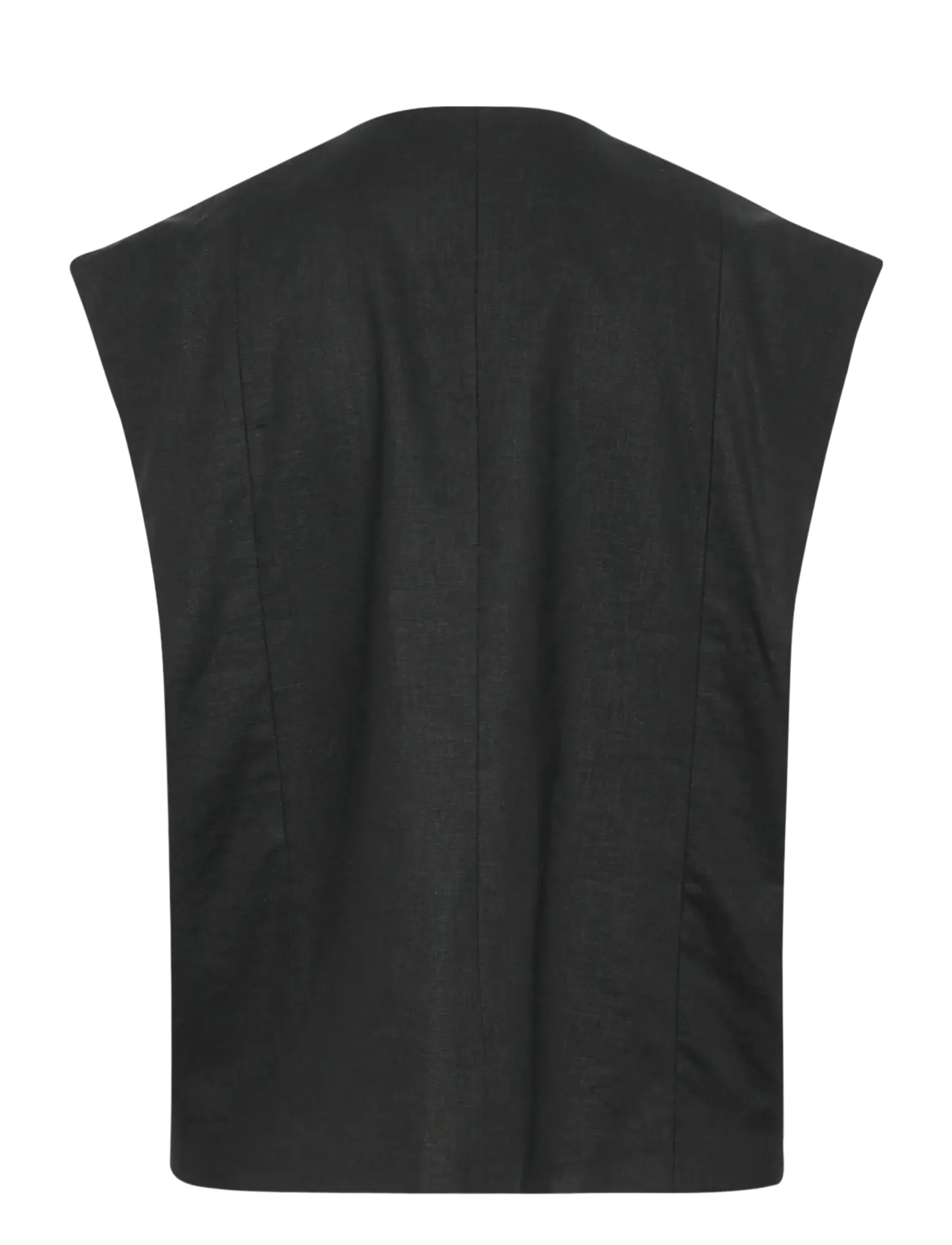 Gestuz - GZizza linen waistcoat - single breasted blazers - black - 2