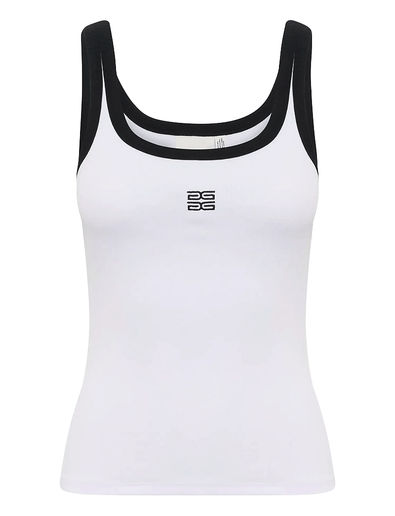 Gestuz - GZdrew contrast logo top - linnen - bright white - 1