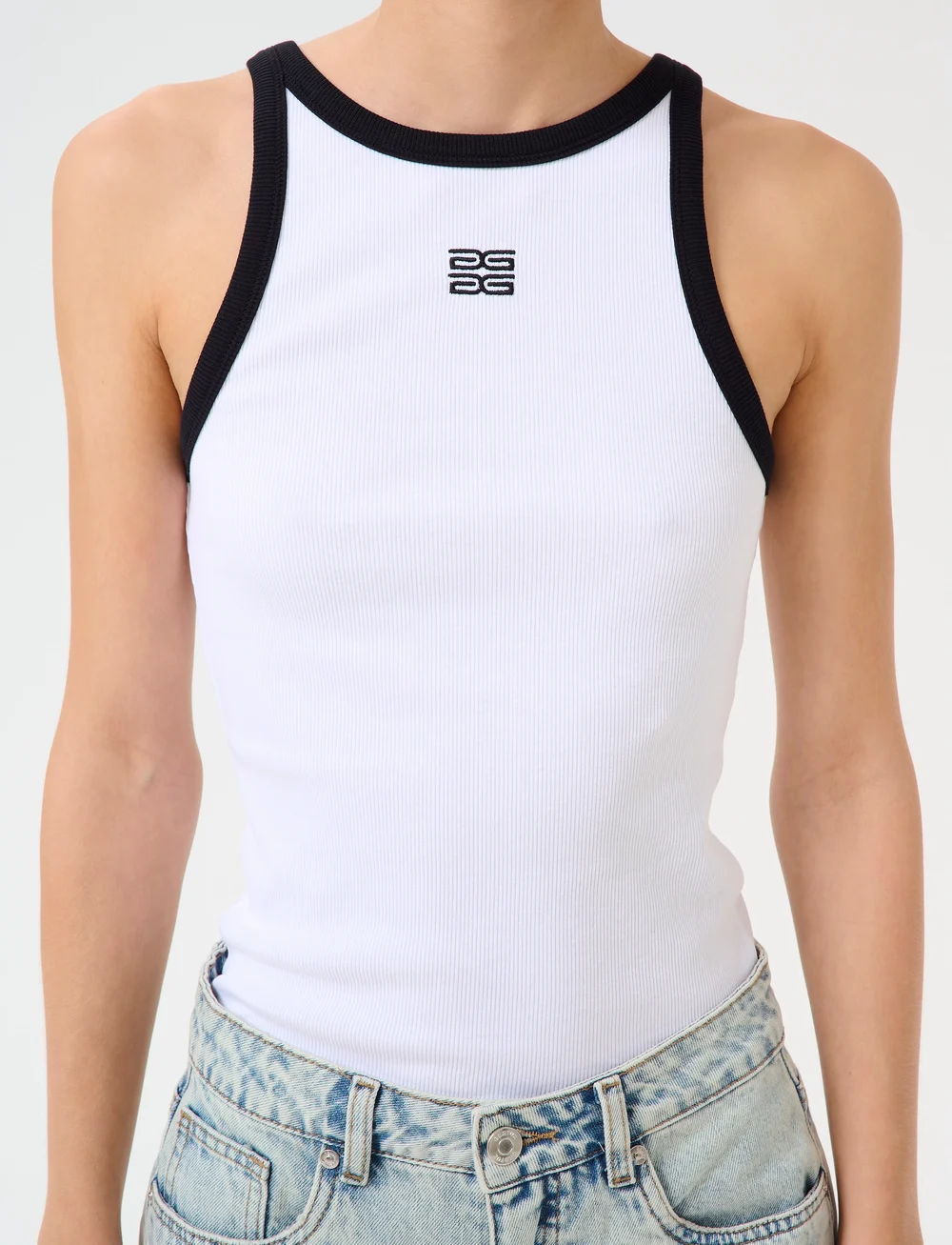 Gestuz - GZdrew contrast logo tank - topid ja varrukateta alussärgid - bright white - 0