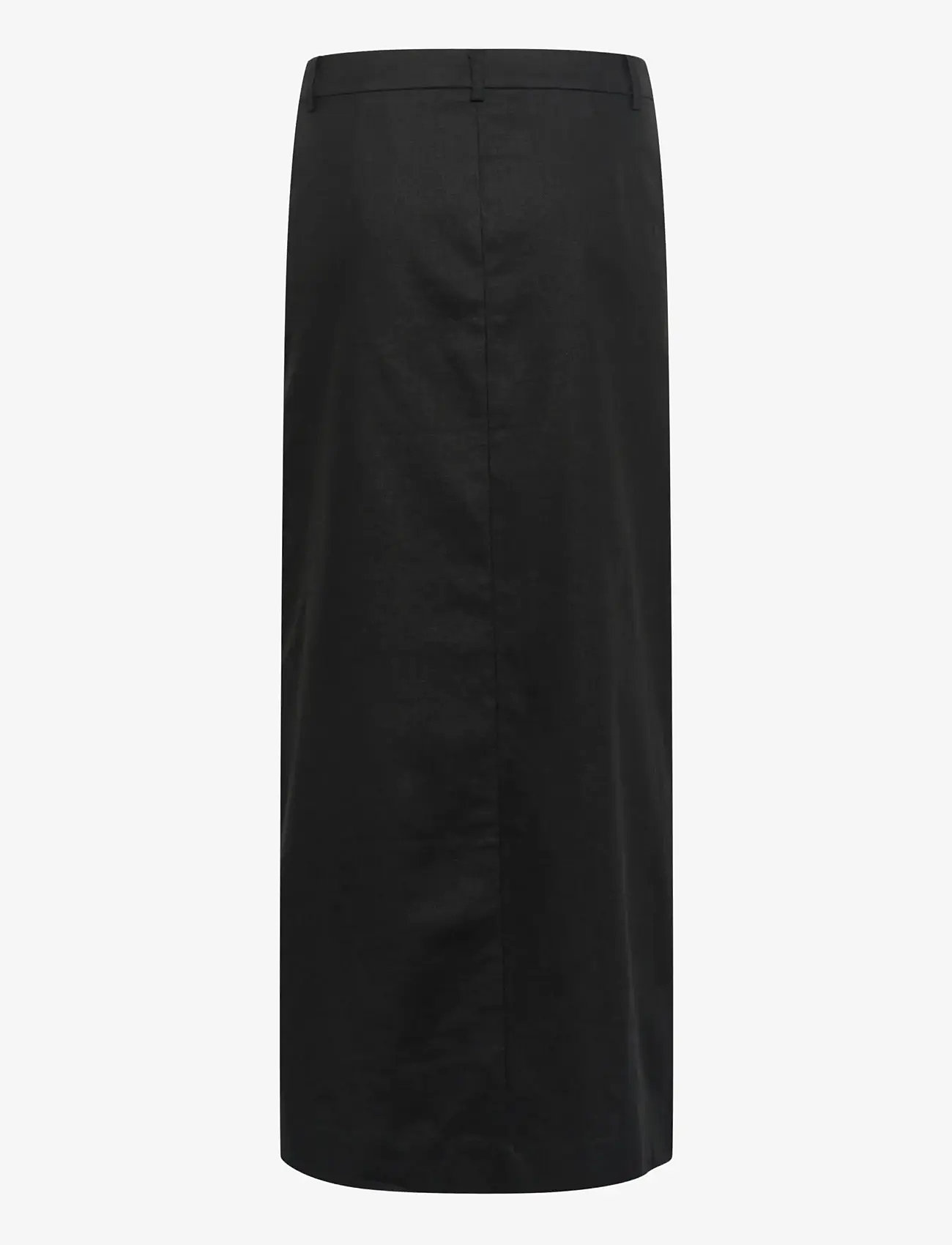 Gestuz - GZizza linen MW skirt - maxikjolar - black - 2