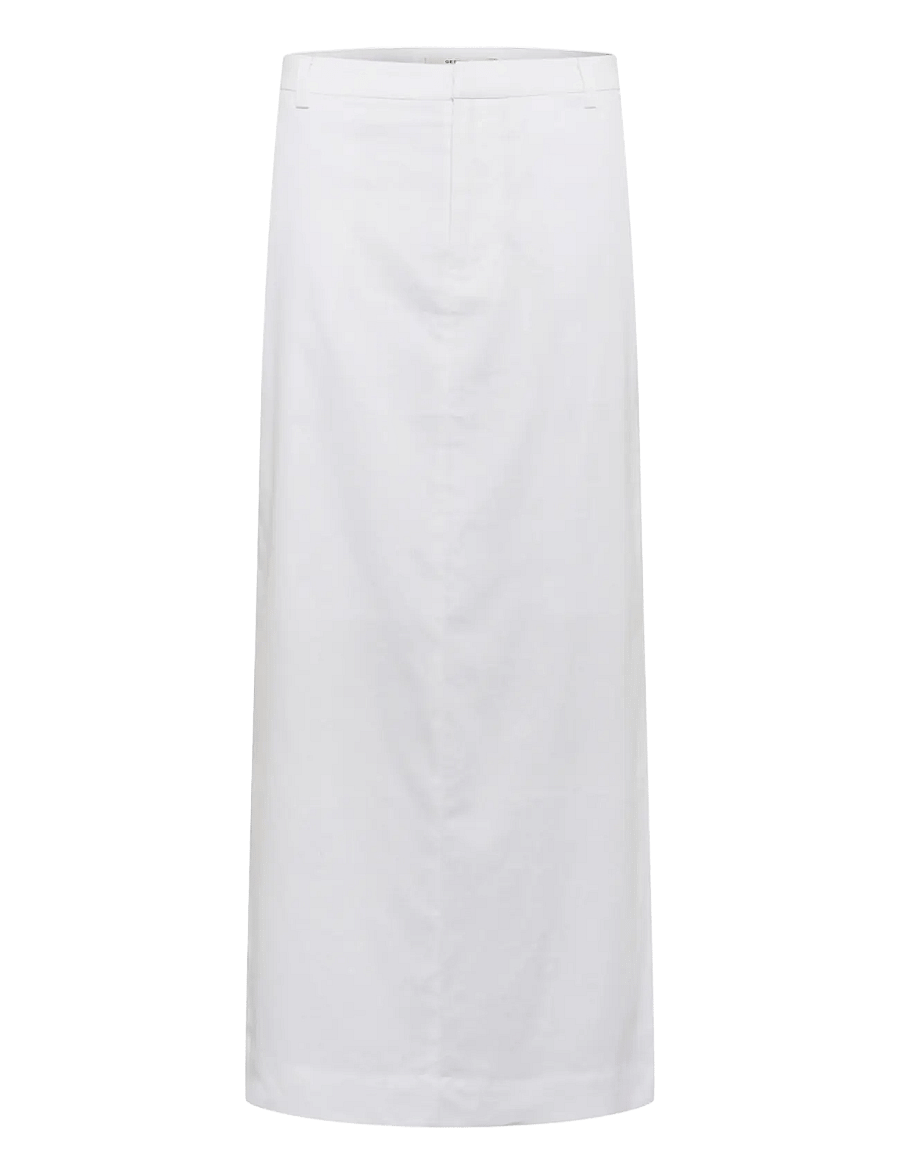 Gestuz - GZizza linen MW skirt - maxikjolar - bright white - 1