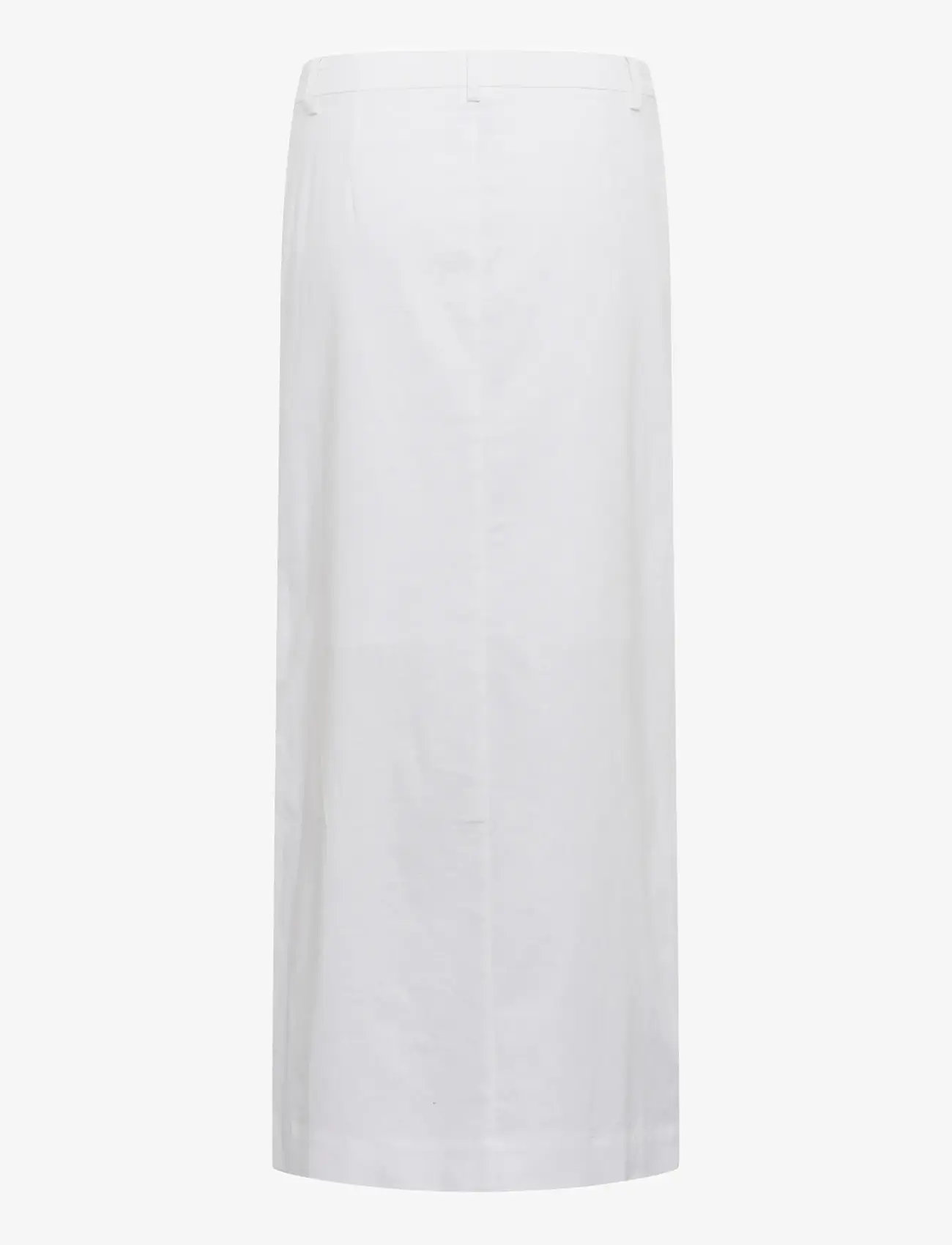 Gestuz - GZizza linen MW skirt - maxikjolar - bright white - 2