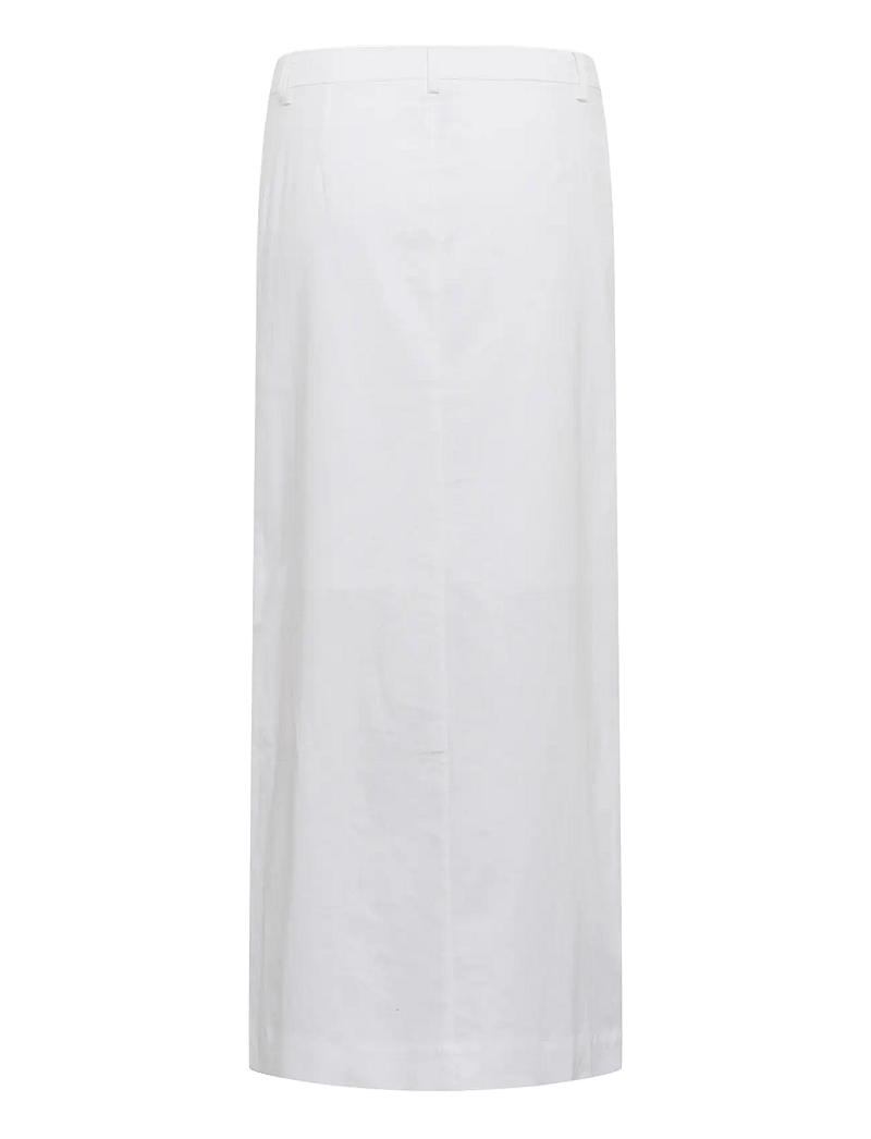 Gestuz - GZizza linen MW skirt - maxikjolar - bright white - 2
