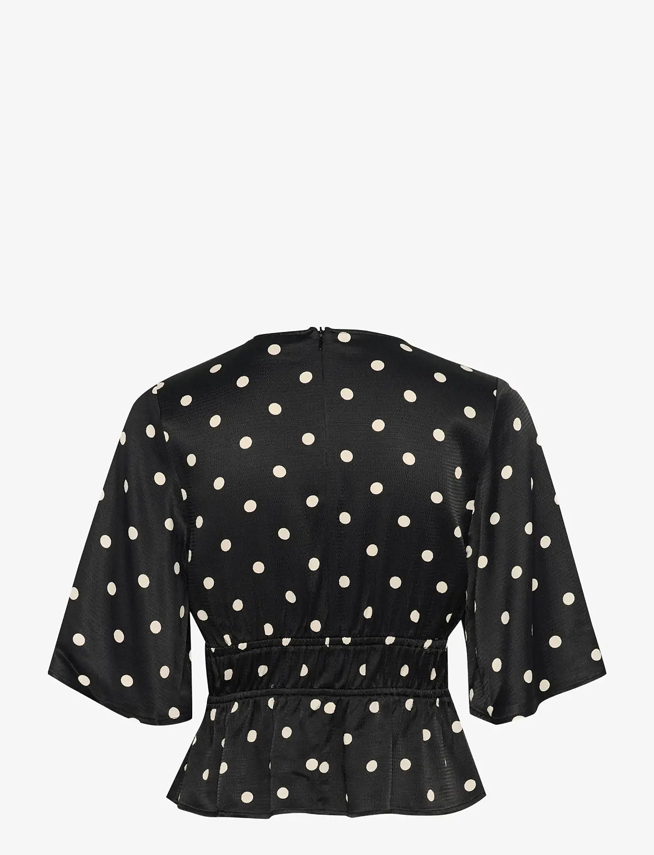 Gestuz - GZdotta P blouse - kortärmade blusar - black with egret dot - 2
