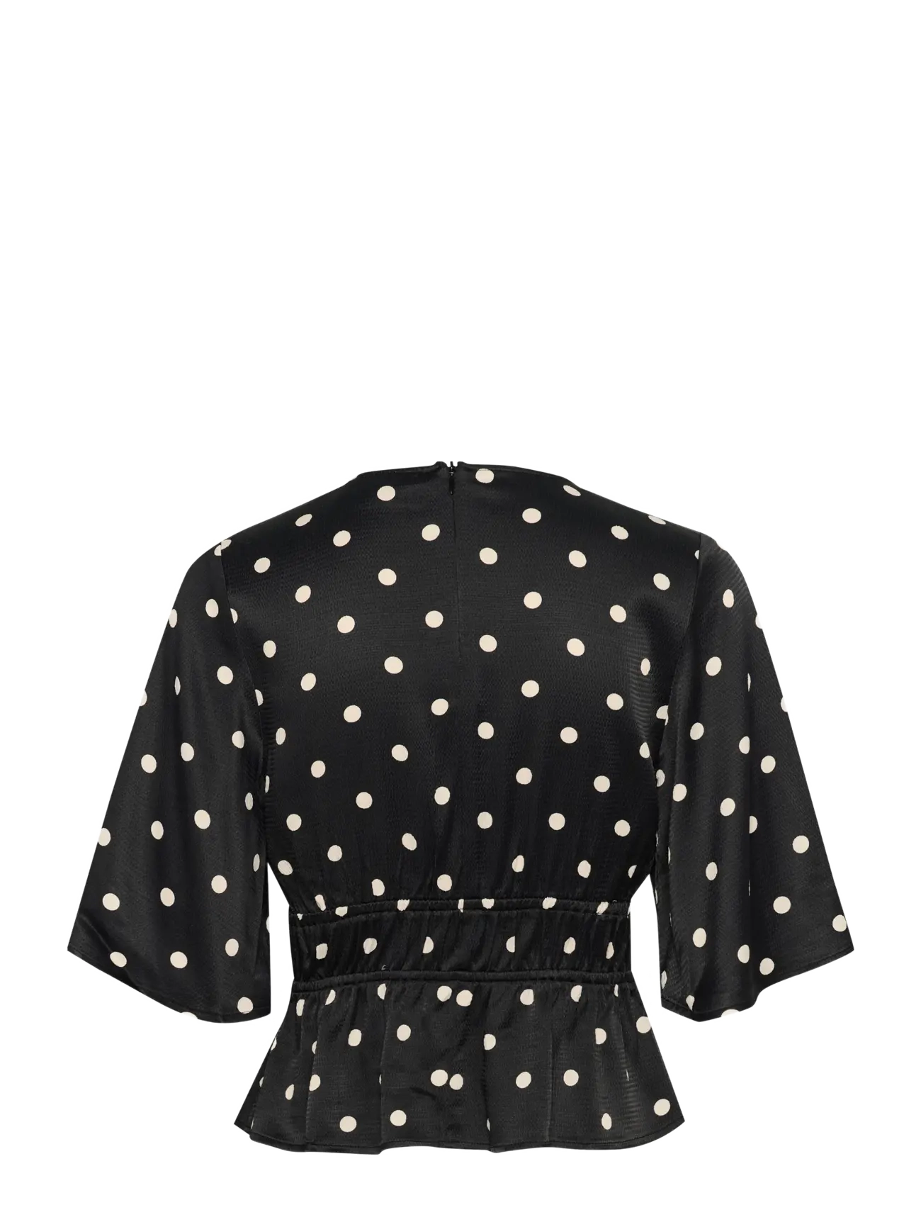 Gestuz - GZdotta P blouse - short-sleeved blouses - black with egret dot - 2
