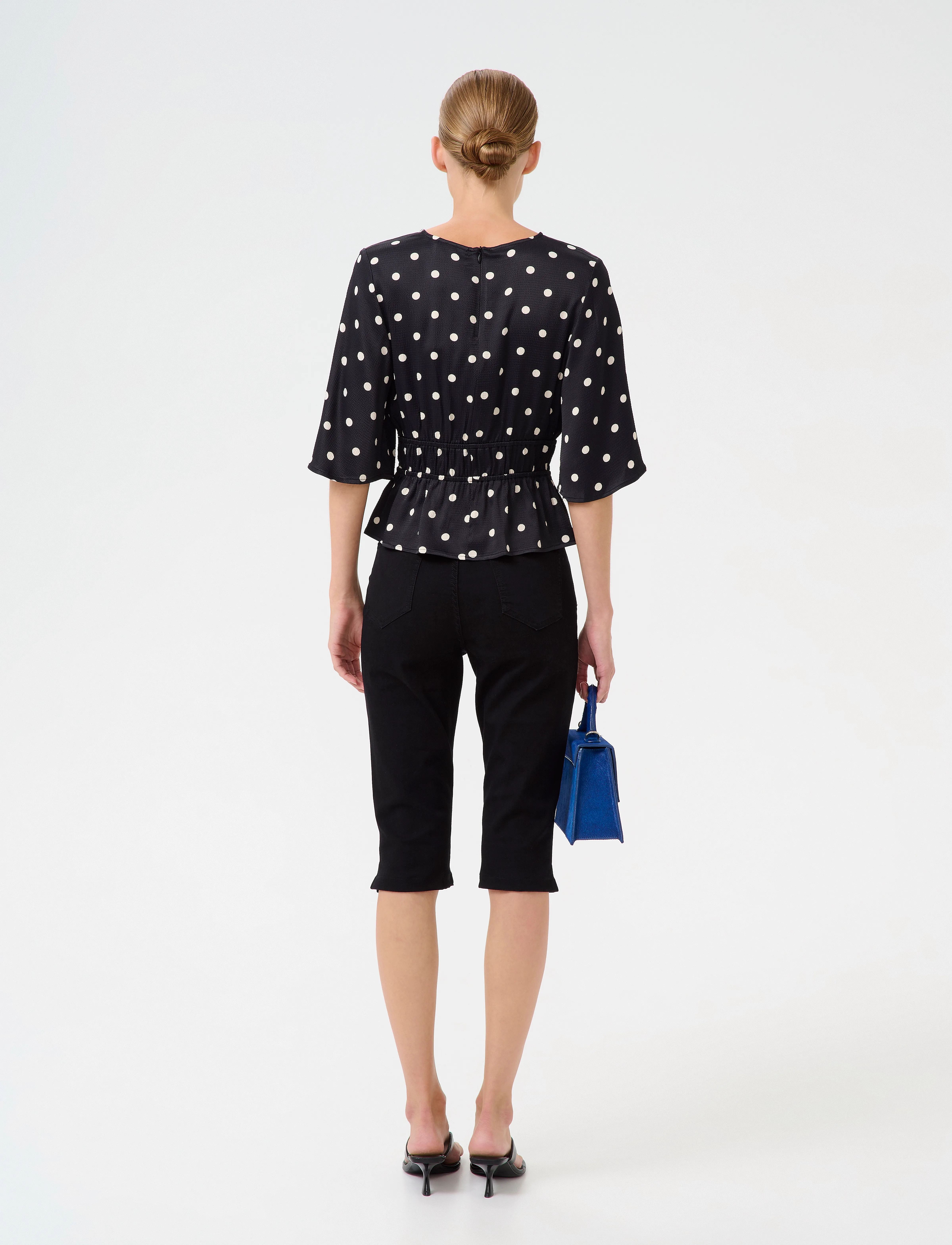 Gestuz - GZdotta P blouse - short-sleeved blouses - black with egret dot - 4