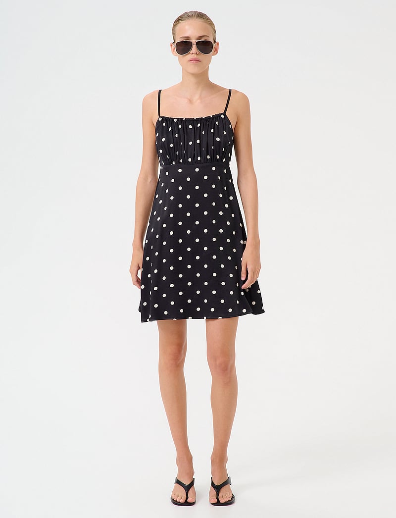 Gestuz - GZdotta P short dress - festkjoler - black with egret dot - 3