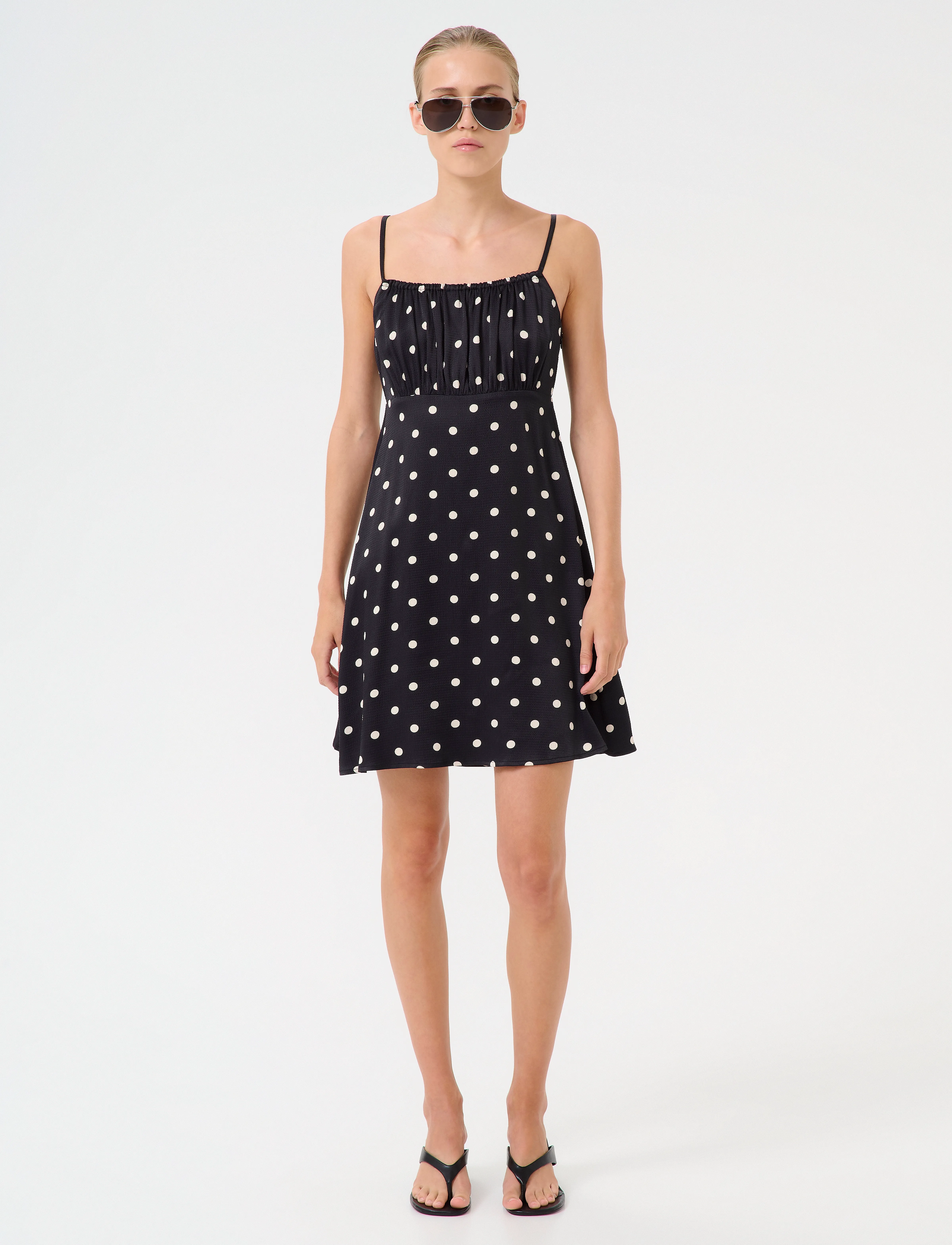 Gestuz - GZdotta P short dress - black with egret dot - 3