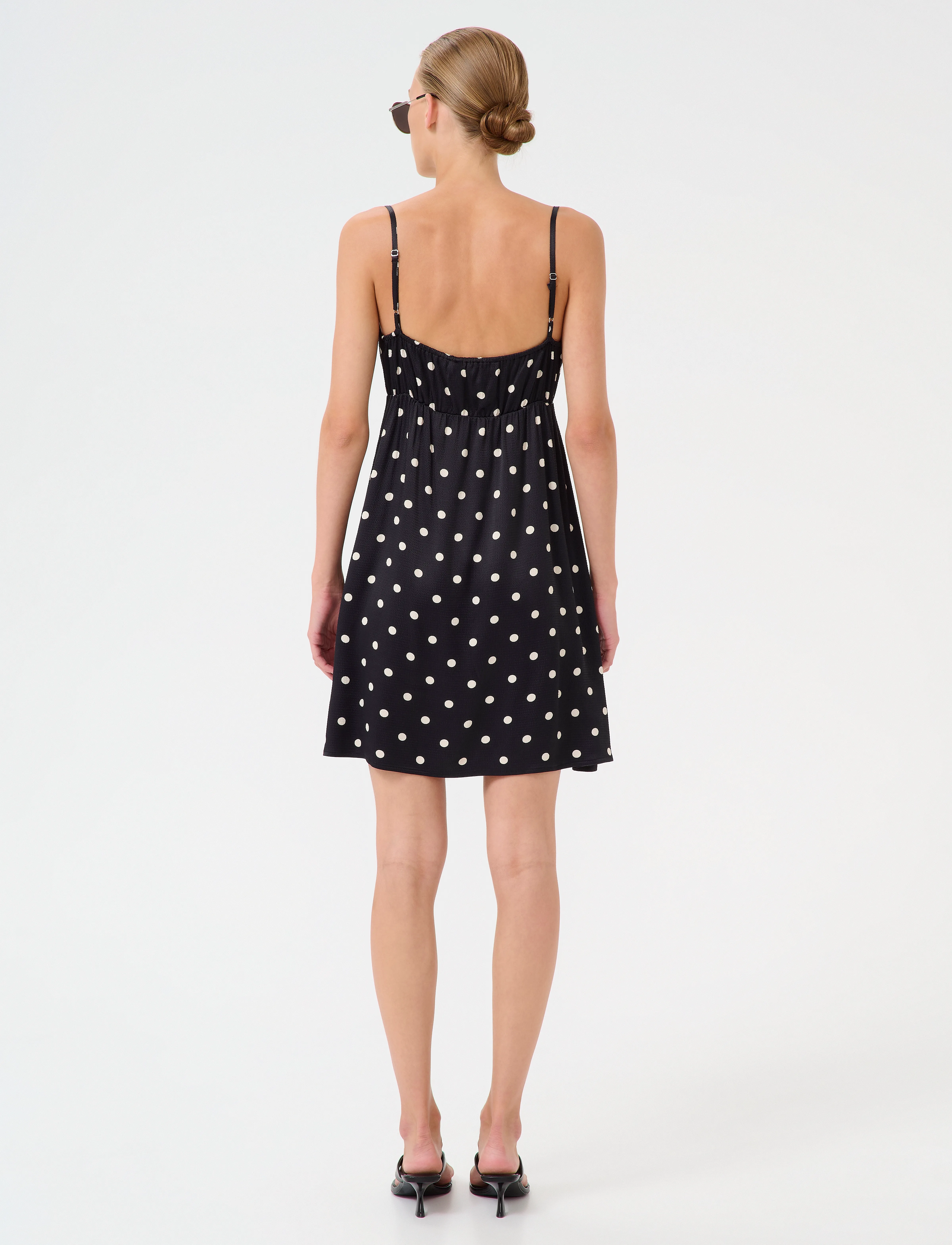 Gestuz - GZdotta P short dress - black with egret dot - 4