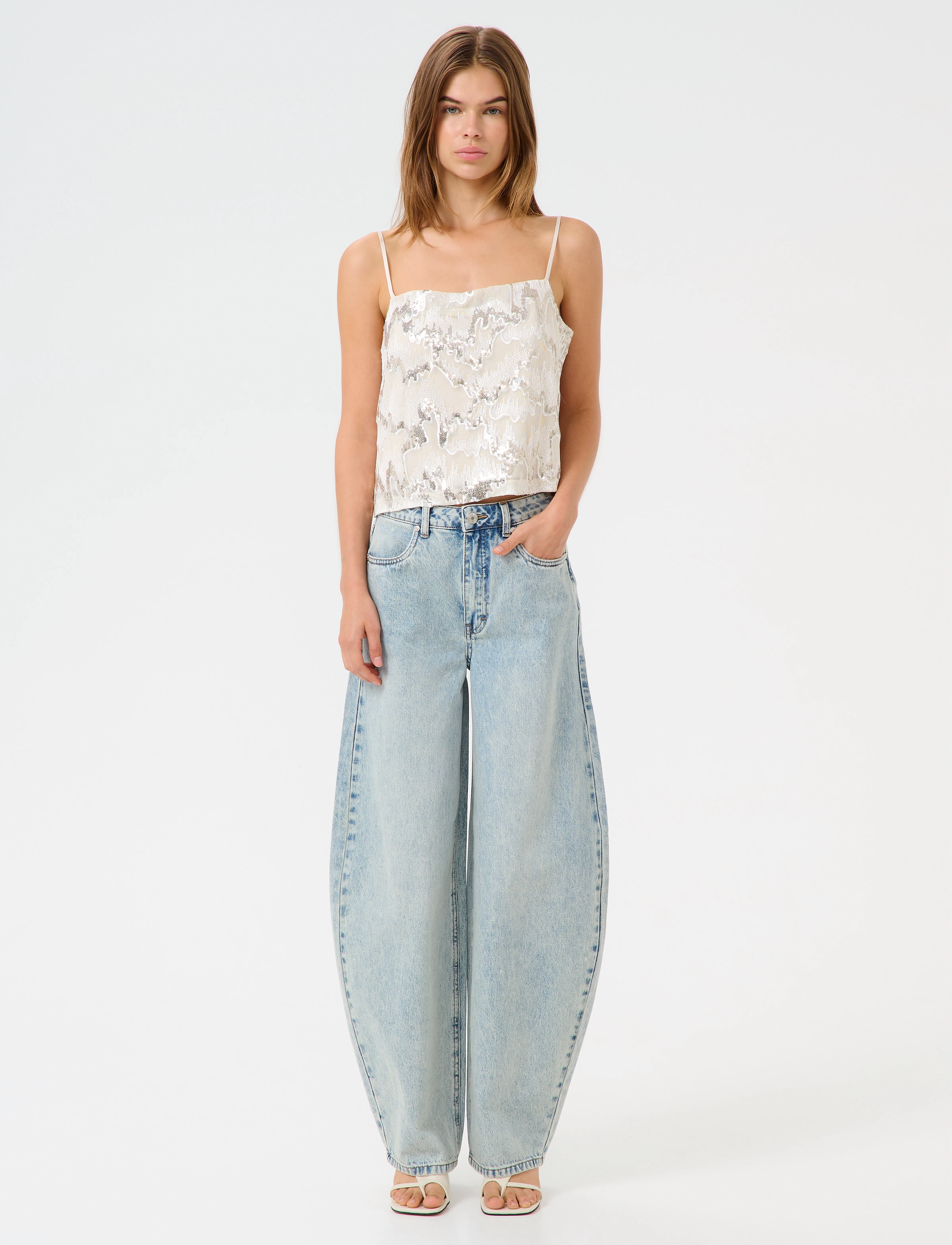Gestuz - GZsagina singlet top - birch with sequins - 3