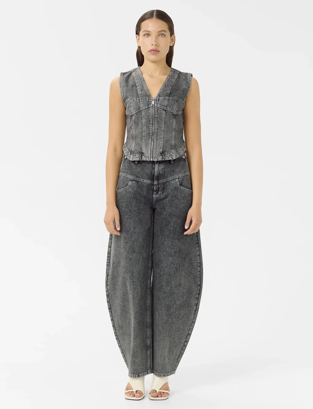 Gestuz - GZjosie HW barrel jeans - barrel jeans - greige denim wash - 3