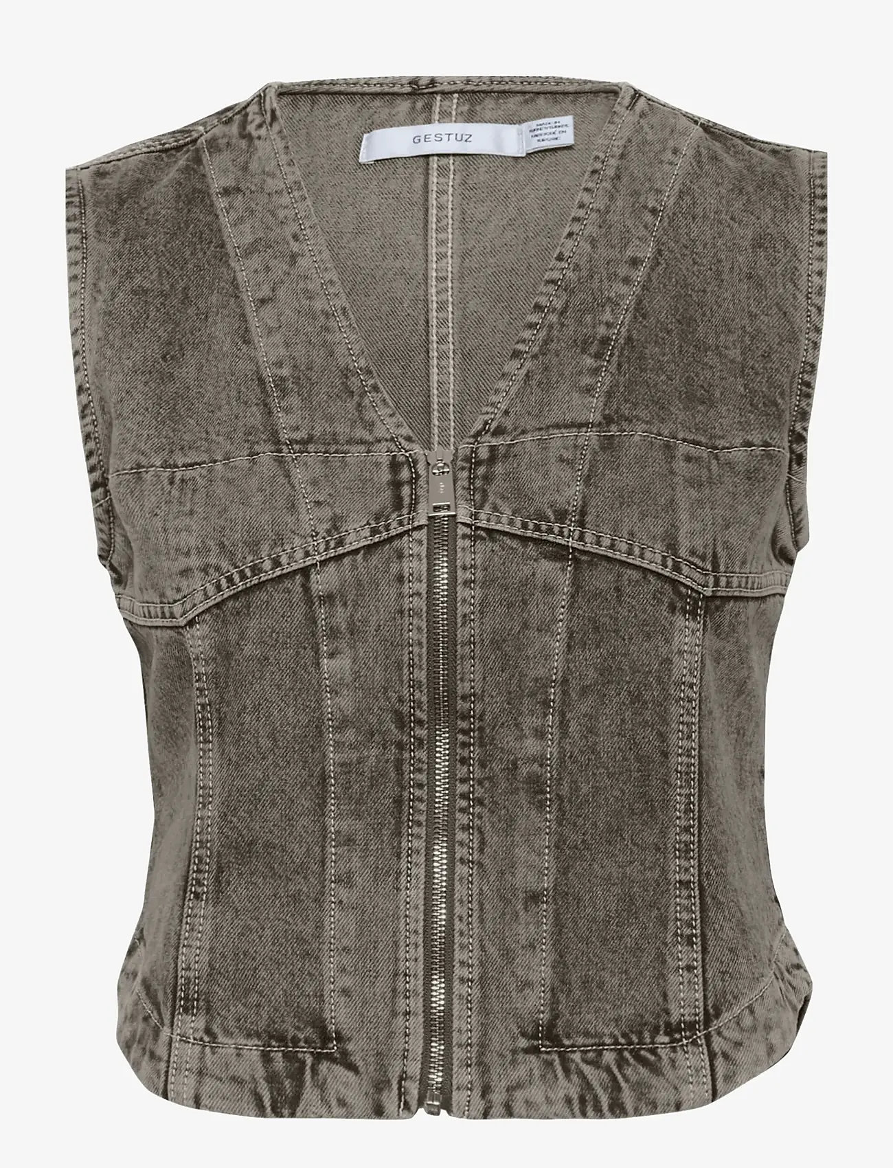Gestuz - GZjosie waistcoat - Ärmellose tops - greige denim wash - 1