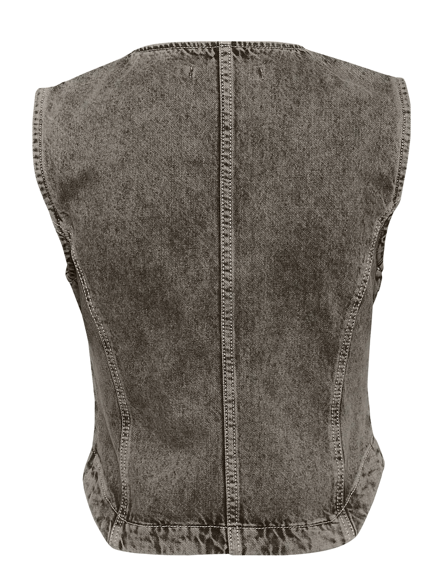 Gestuz - GZjosie waistcoat - tanktops - greige denim wash - 2