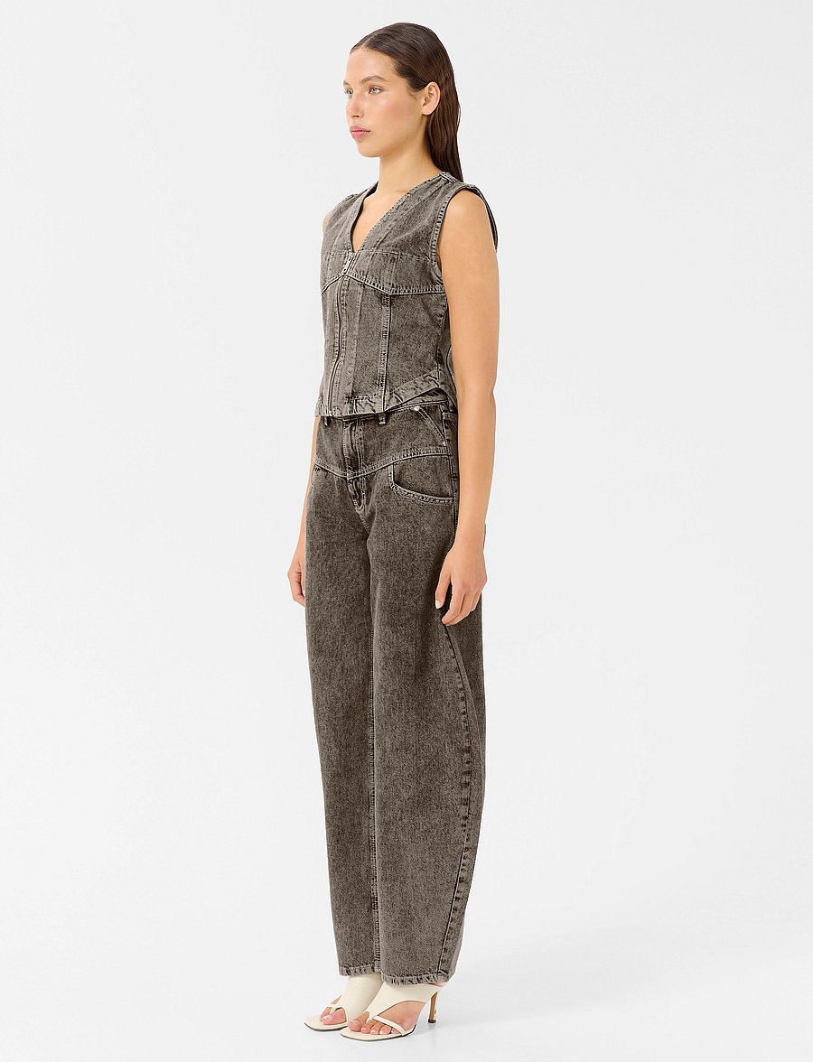 Gestuz - GZjosie waistcoat - tanktops - greige denim wash - 3