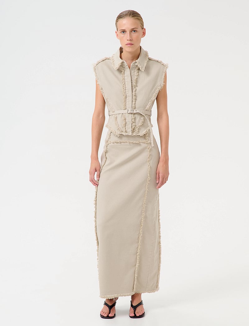 Gestuz - GZcatia long skirt - maxi röcke - light moss green - 3