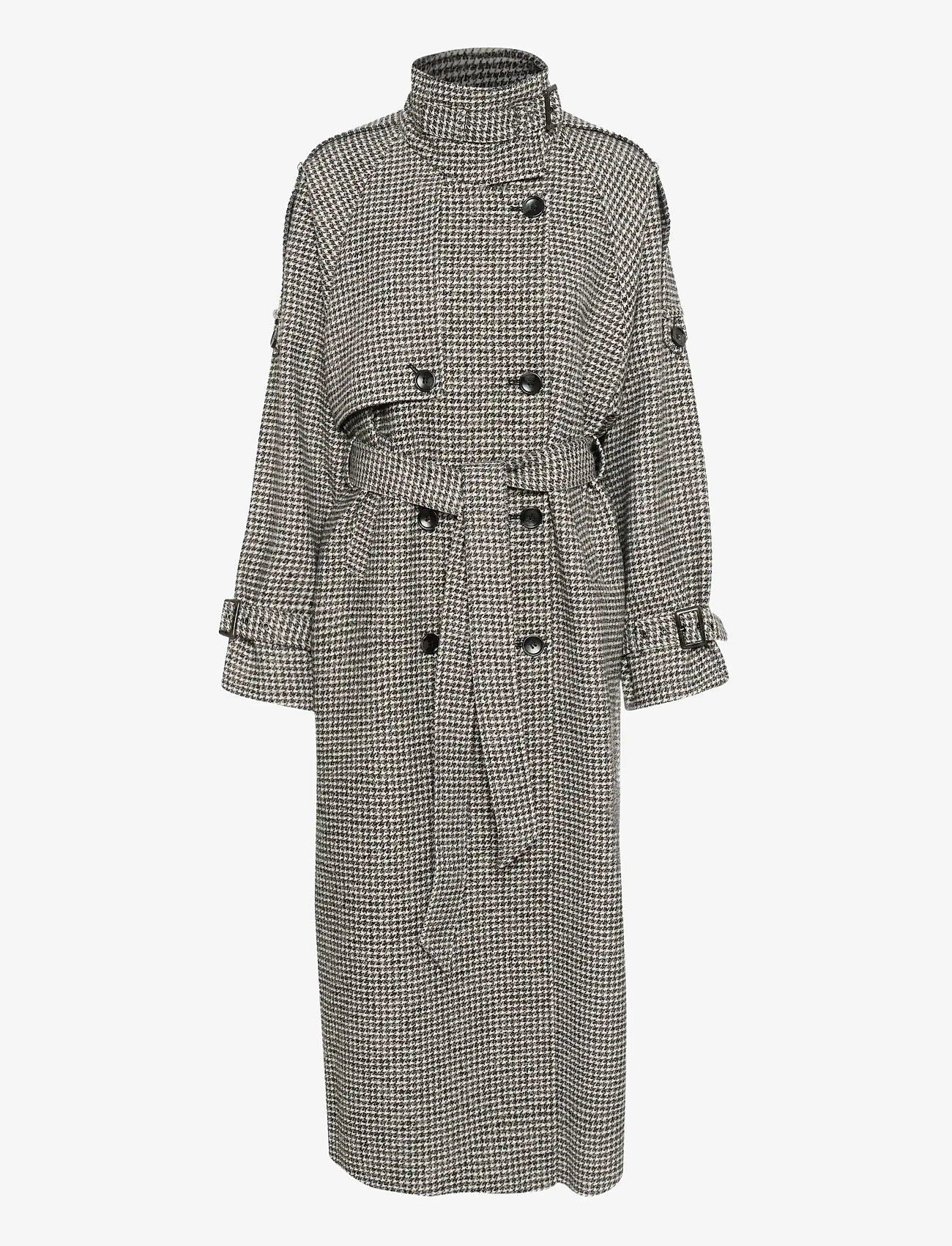Gestuz - GZavic long coat - black/white houndstooth - 1