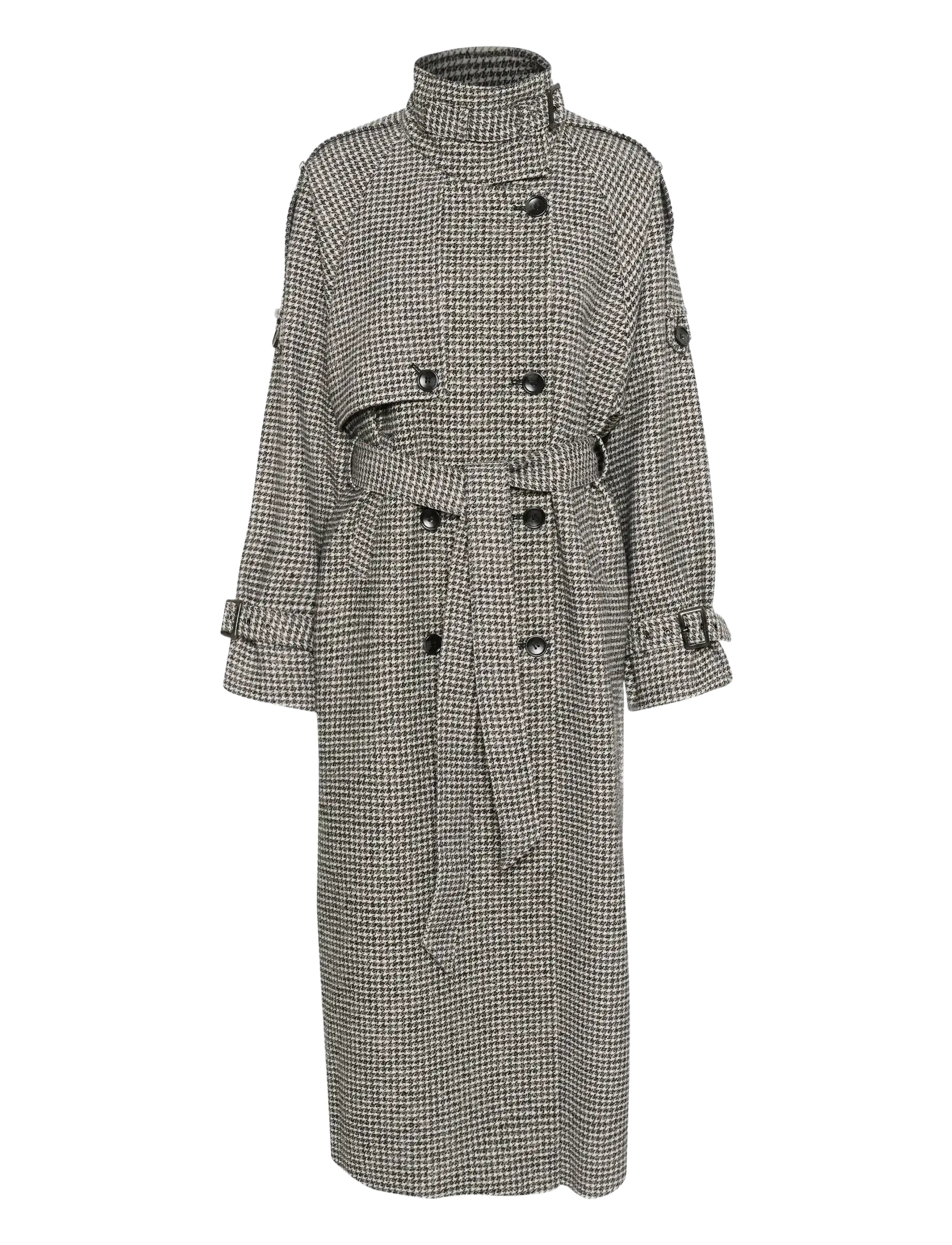 Gestuz GZavic long coat - Gestuz - BLACK/WHITE HOUNDSTOOTH / grey