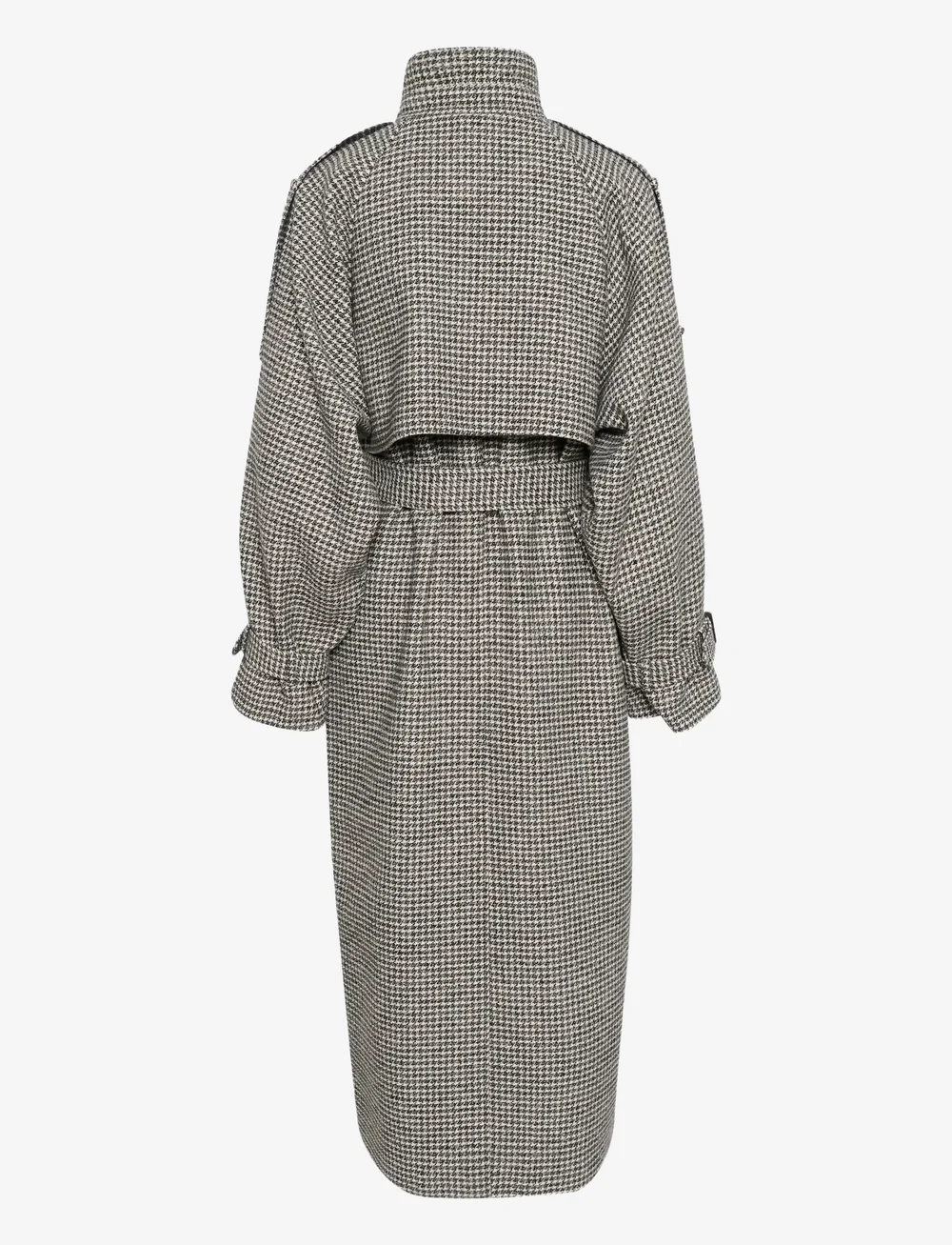 Gestuz - GZavic long coat - uldfrakker - black/white houndstooth - 2