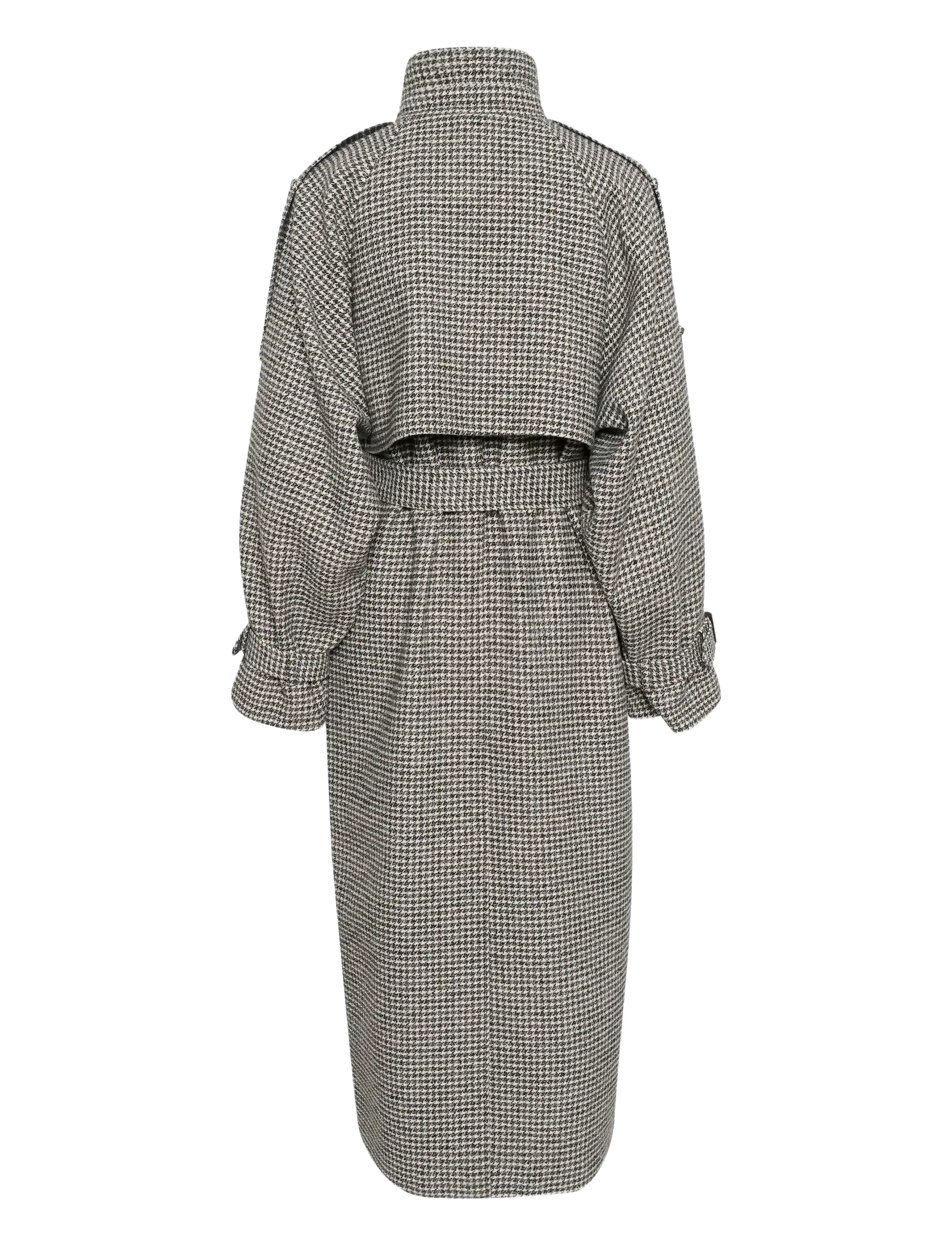 Gestuz - GZavic long coat - black/white houndstooth - 2
