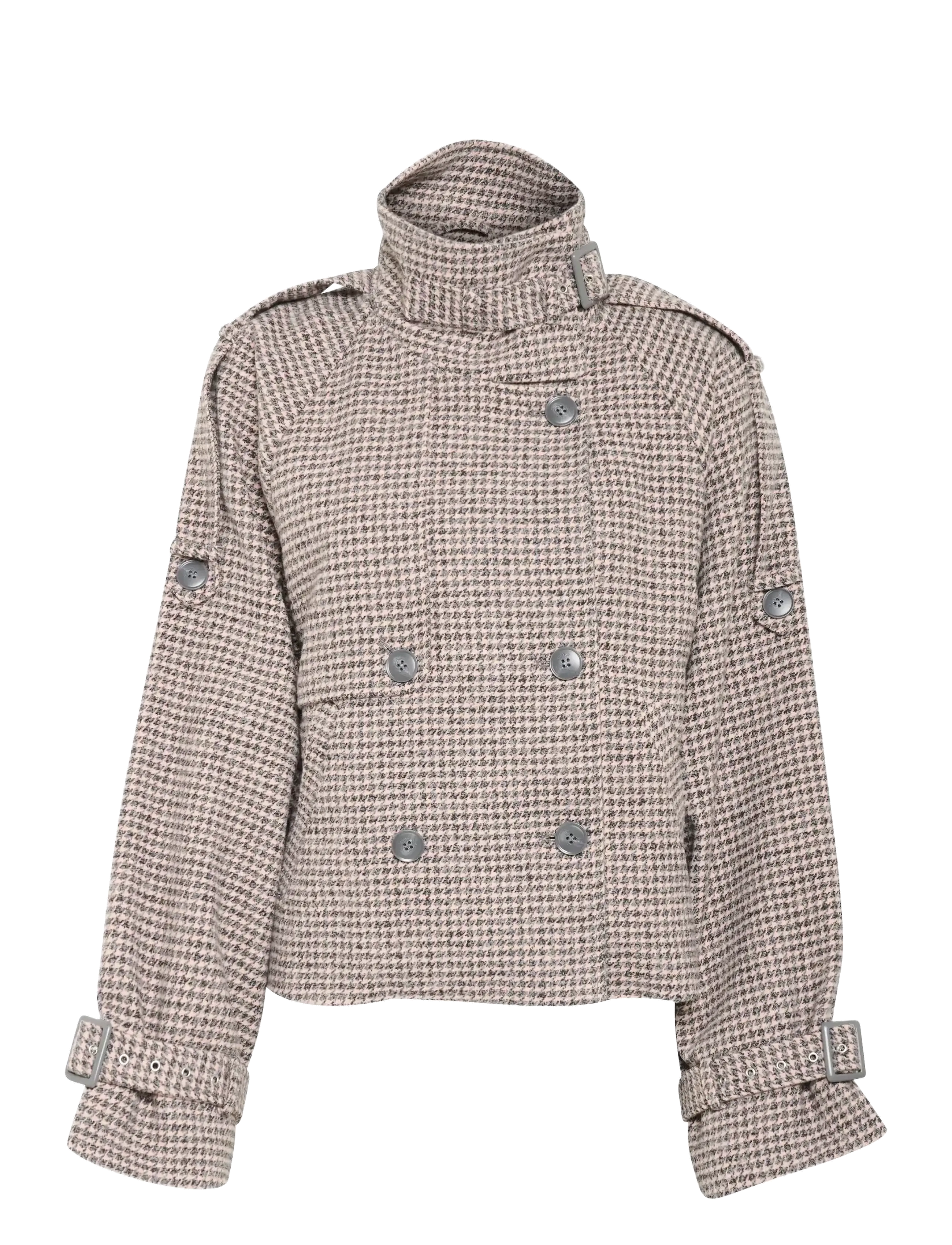 Gestuz GZavic short jacket - Kläder - ROSE DUST/GREY HOUNDSTOOTH / pink/rose