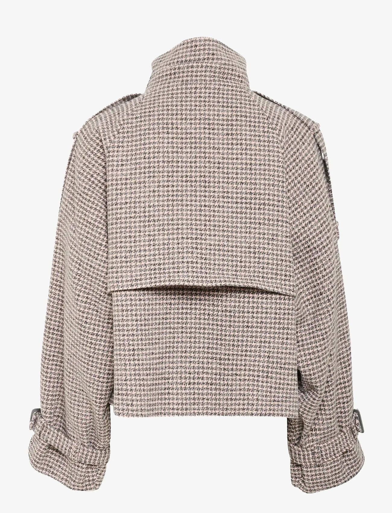 Gestuz - GZavic short jacket - vinterjackor - rose dust/grey houndstooth - 2