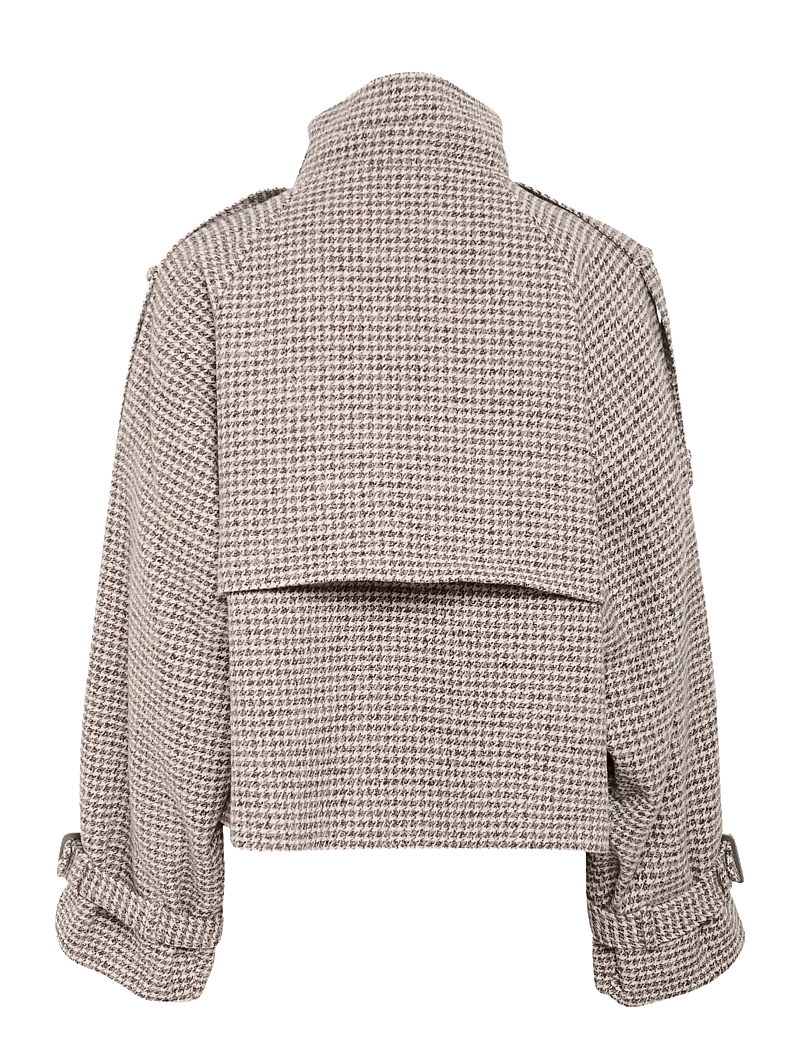 Gestuz - GZavic short jacket - vinterjackor - rose dust/grey houndstooth - 2