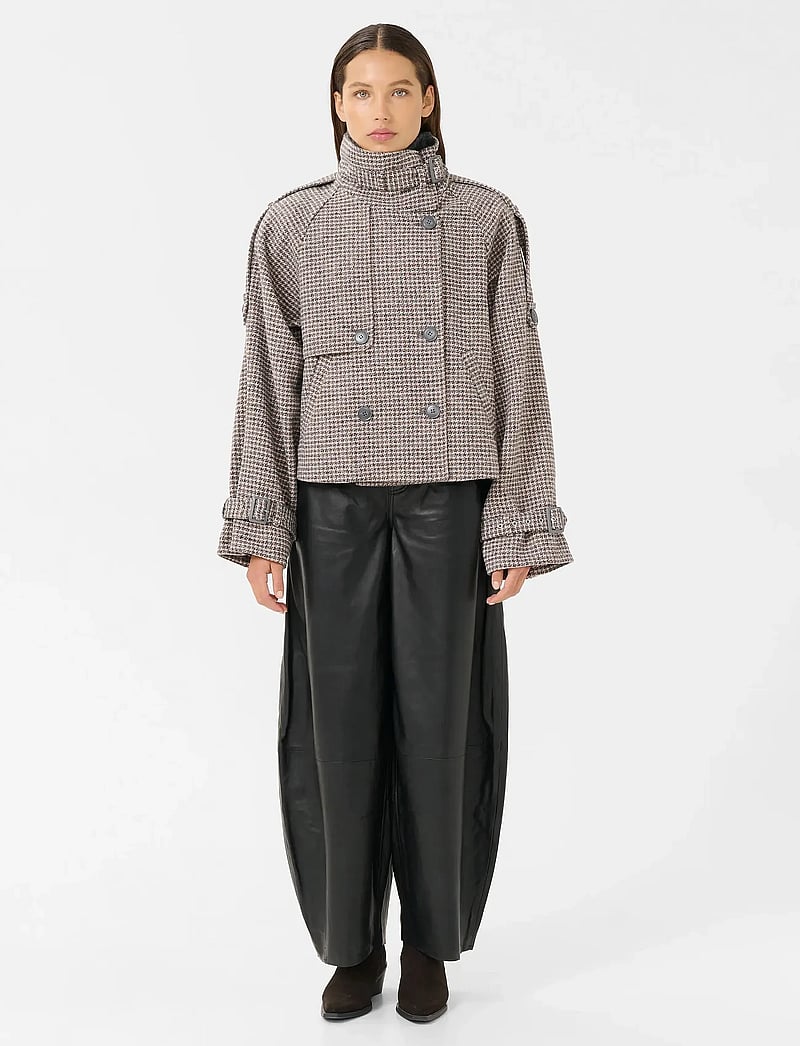 Gestuz - GZavic short jacket - vinterjackor - rose dust/grey houndstooth - 0