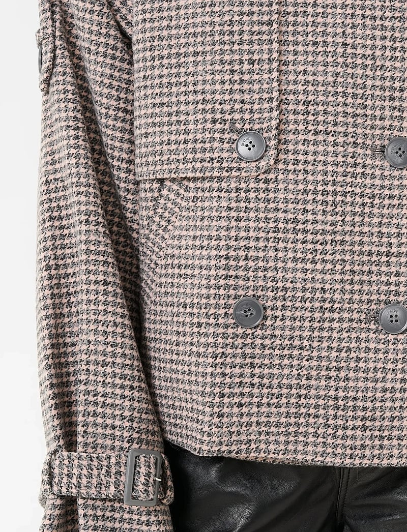 Gestuz - GZavic short jacket - vinterjackor - rose dust/grey houndstooth - 4