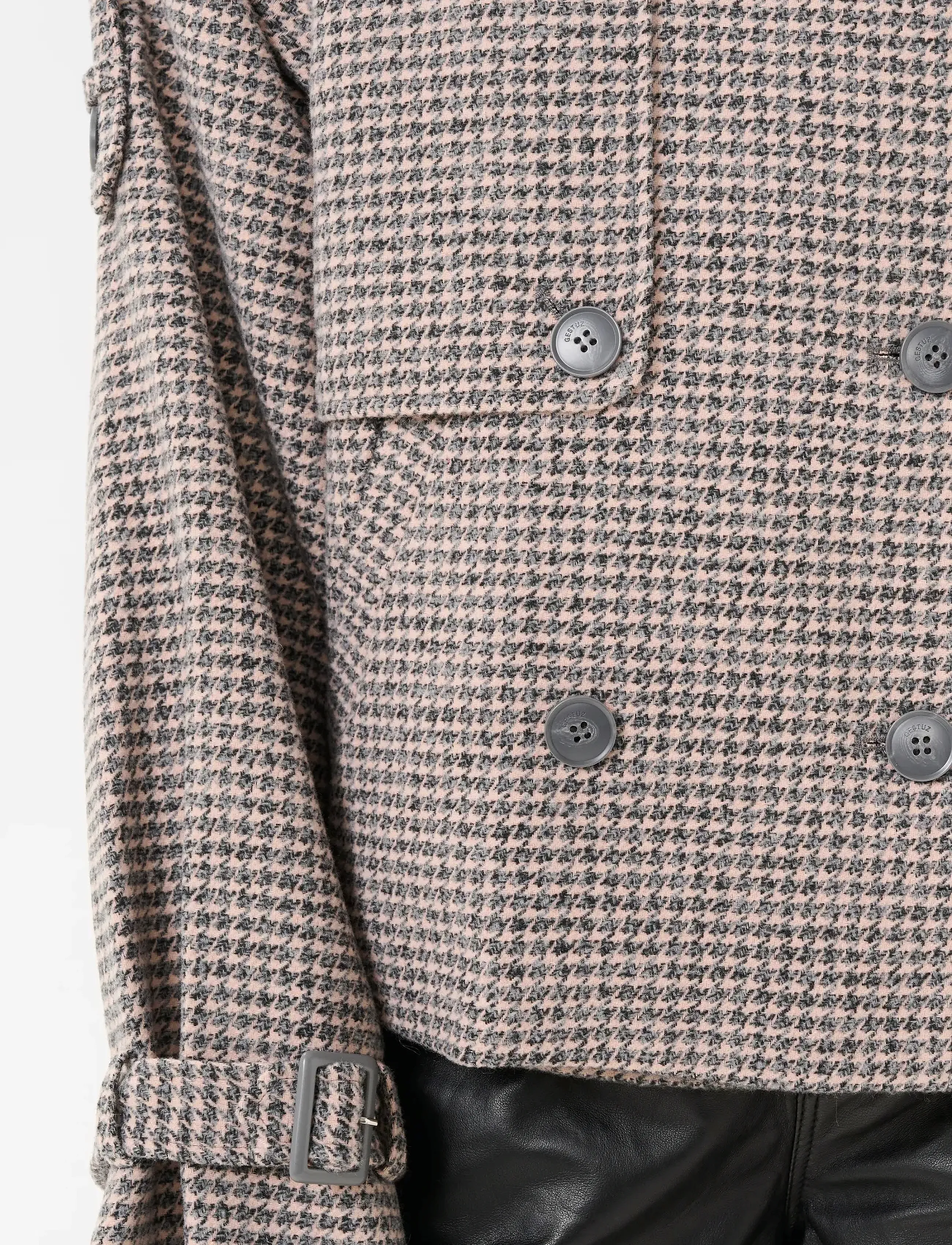 Gestuz - GZavic short jacket - winter jacket - rose dust/grey houndstooth - 4